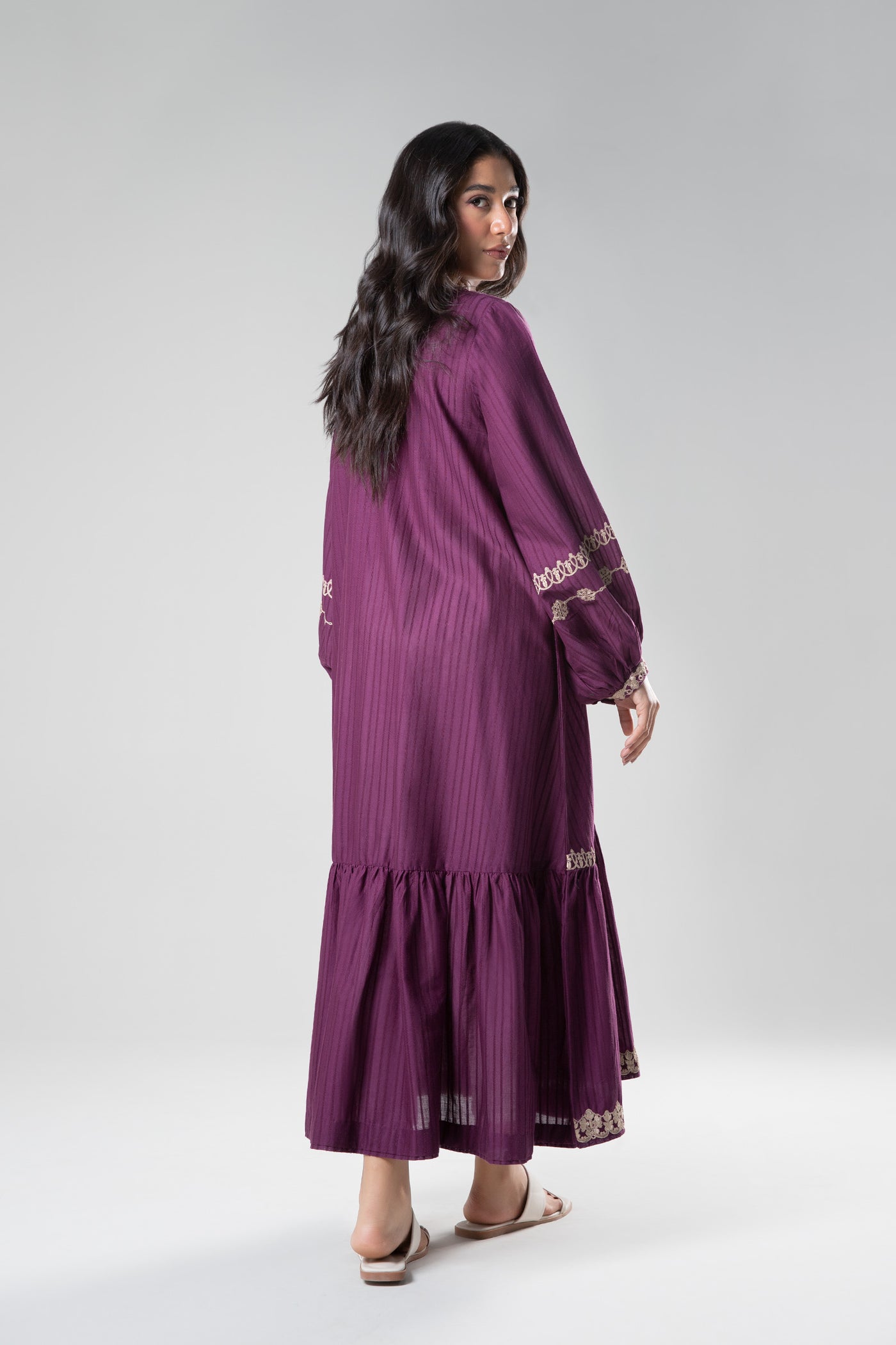 Embroidered Textured Frock