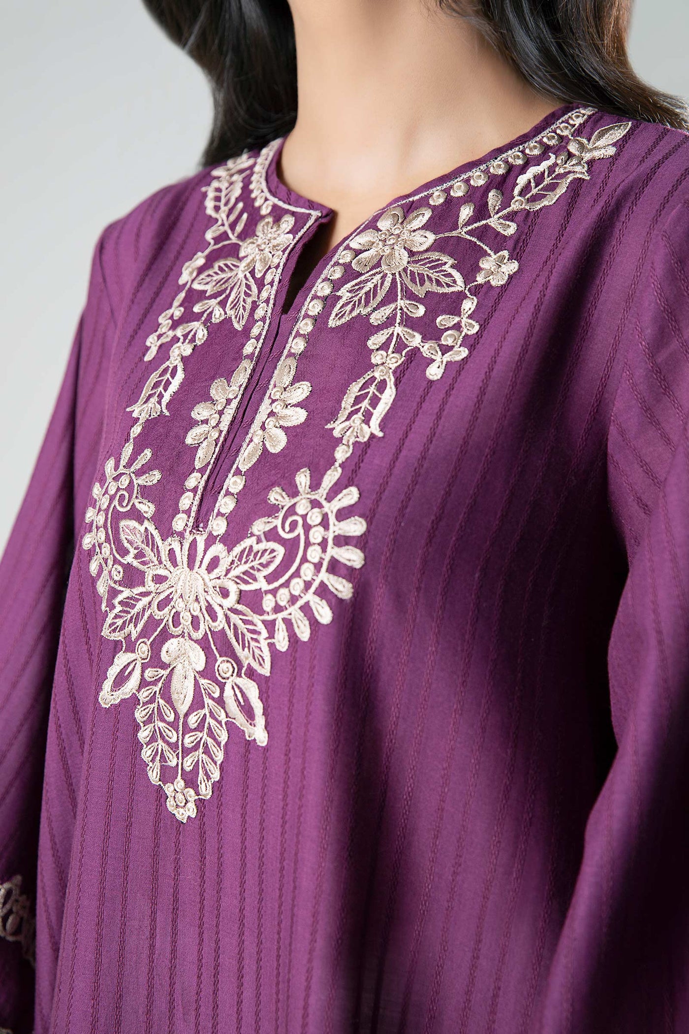 Embroidered Textured Frock