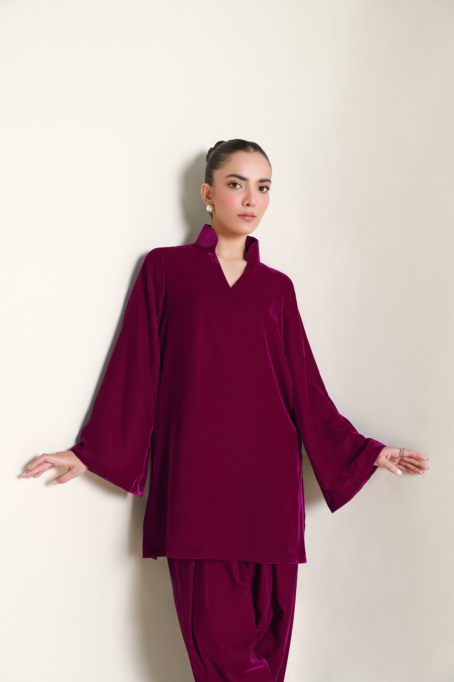 2 Pc Dyed Velvet Suit