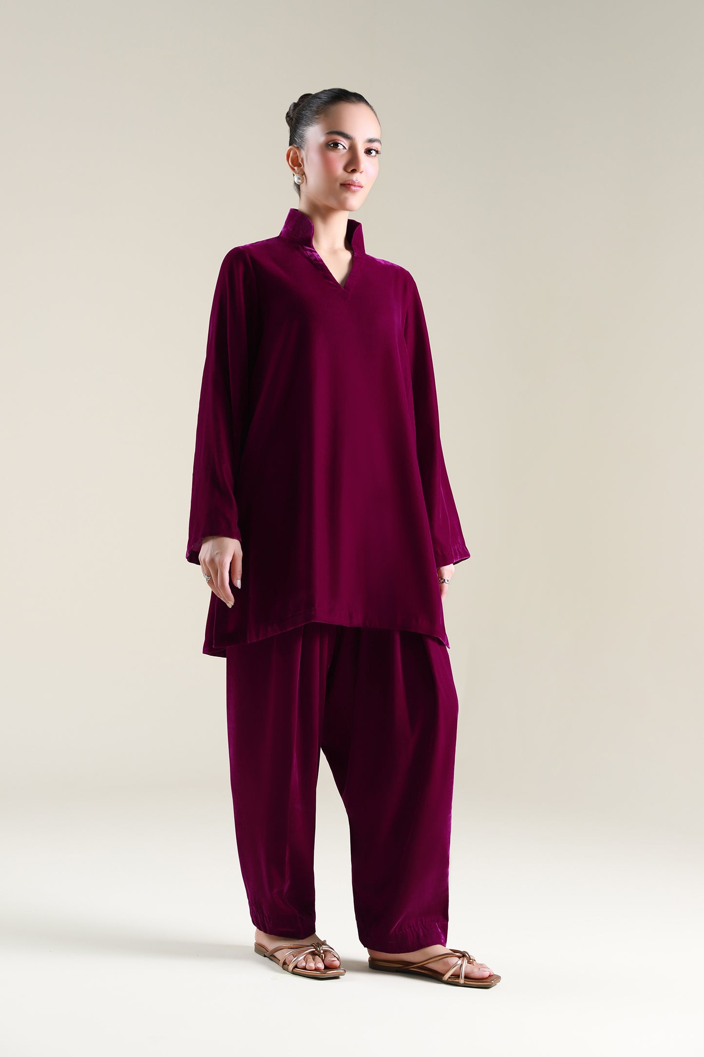 2 Pc Dyed Velvet Suit