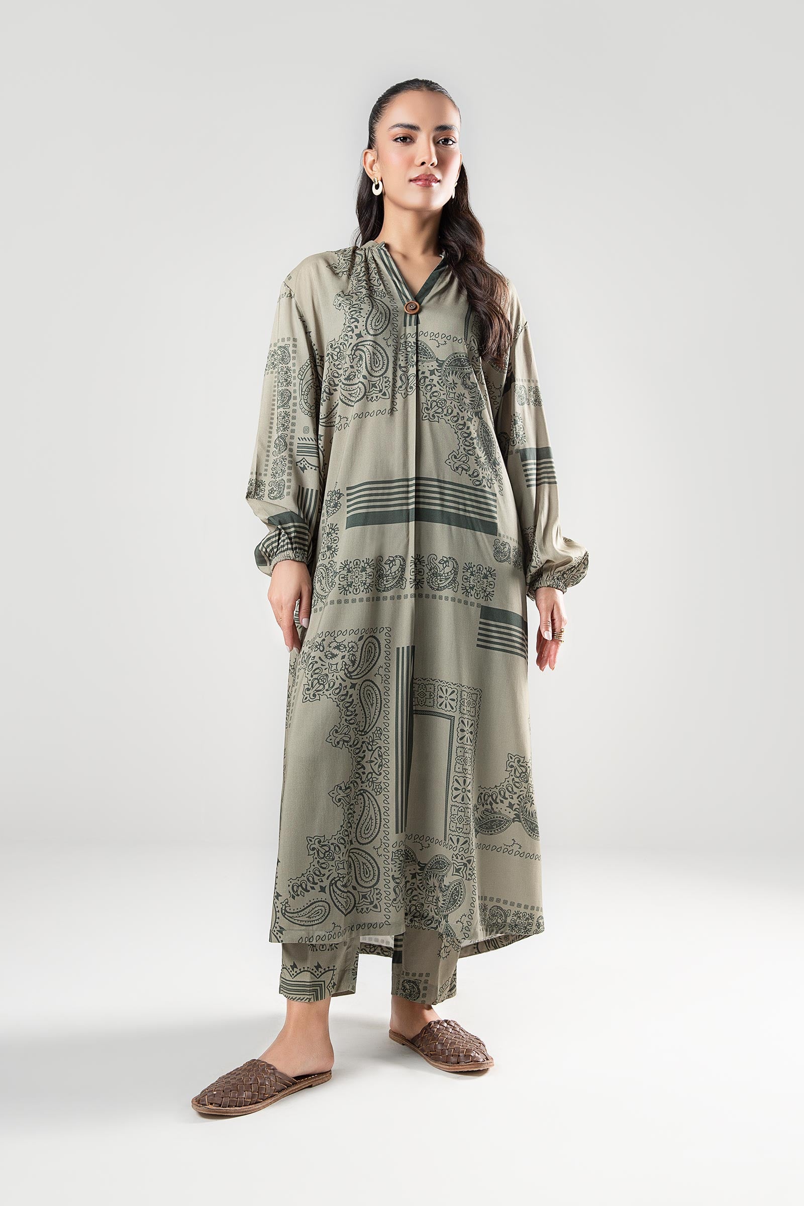 2 Pc Printed Twill Suit