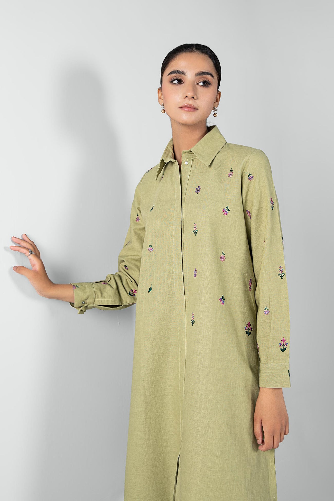 Embroidered Crosshatch Slub Tunic