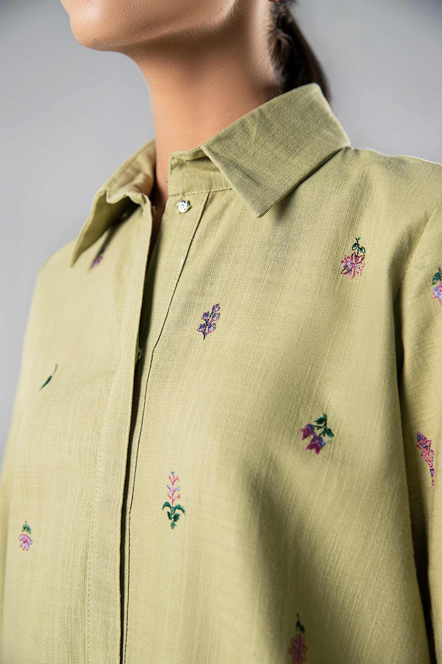 Embroidered Crosshatch Slub Tunic