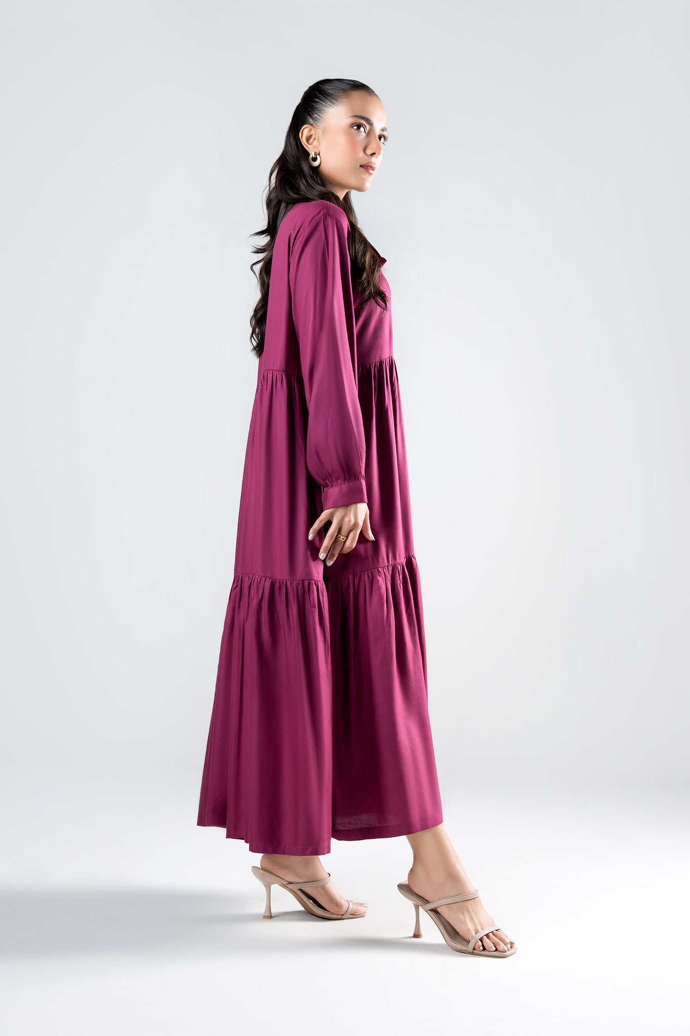 Embroidered Twill Dress