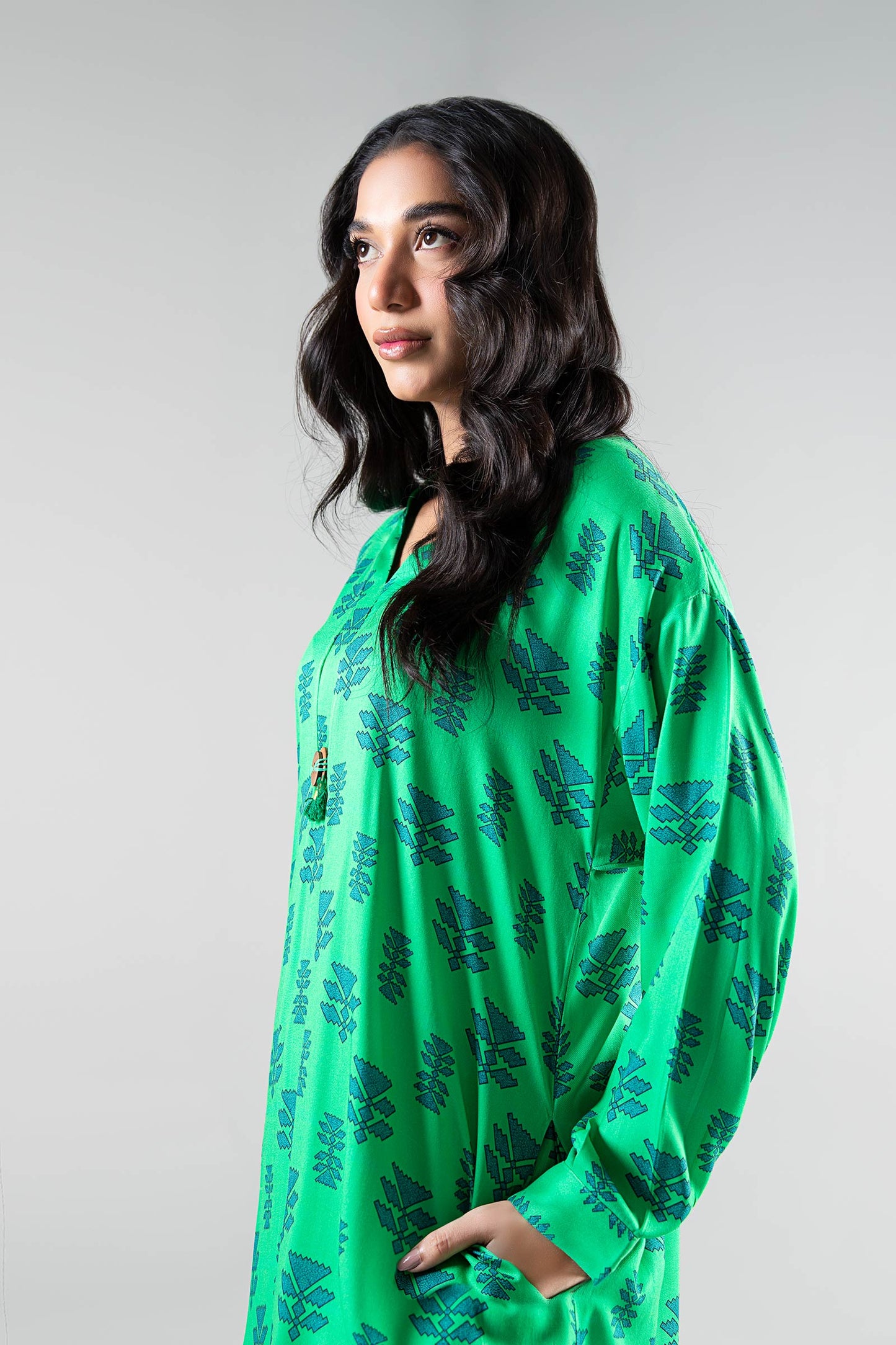 Printed Herringbone Shirt