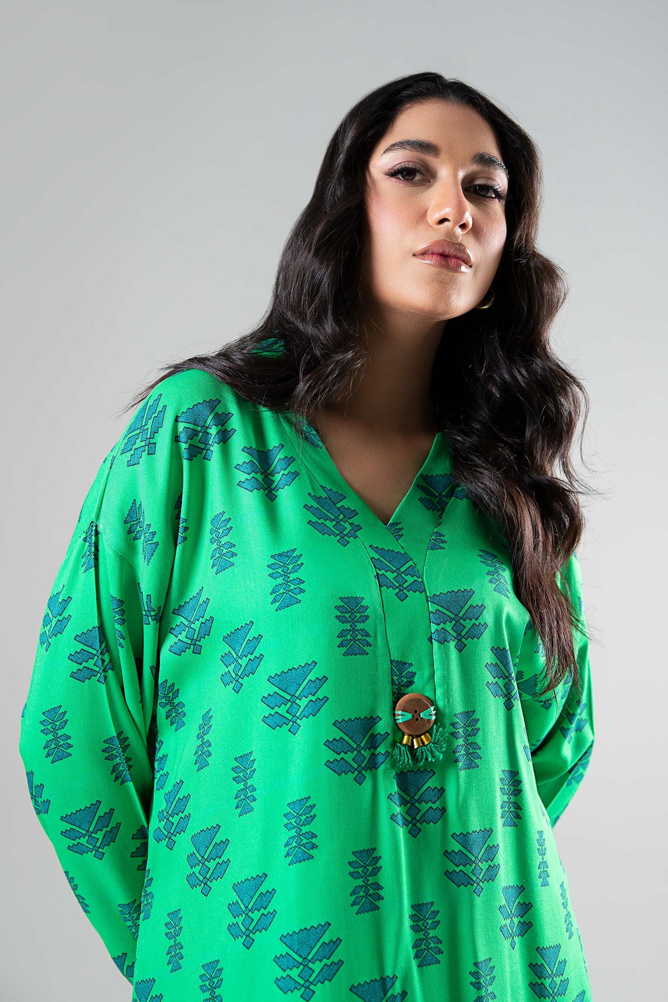 Printed Herringbone Shirt