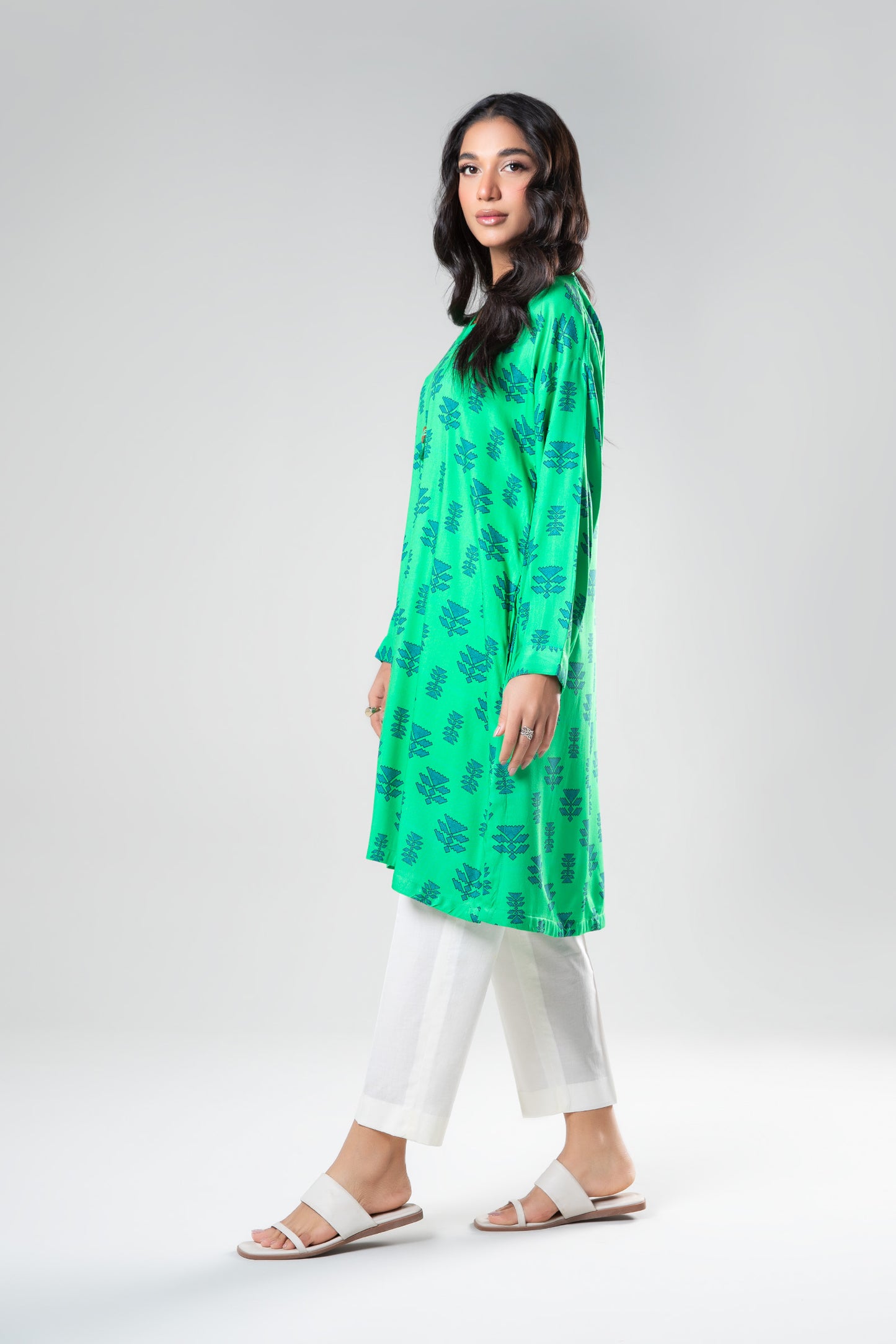 Printed Herringbone Shirt