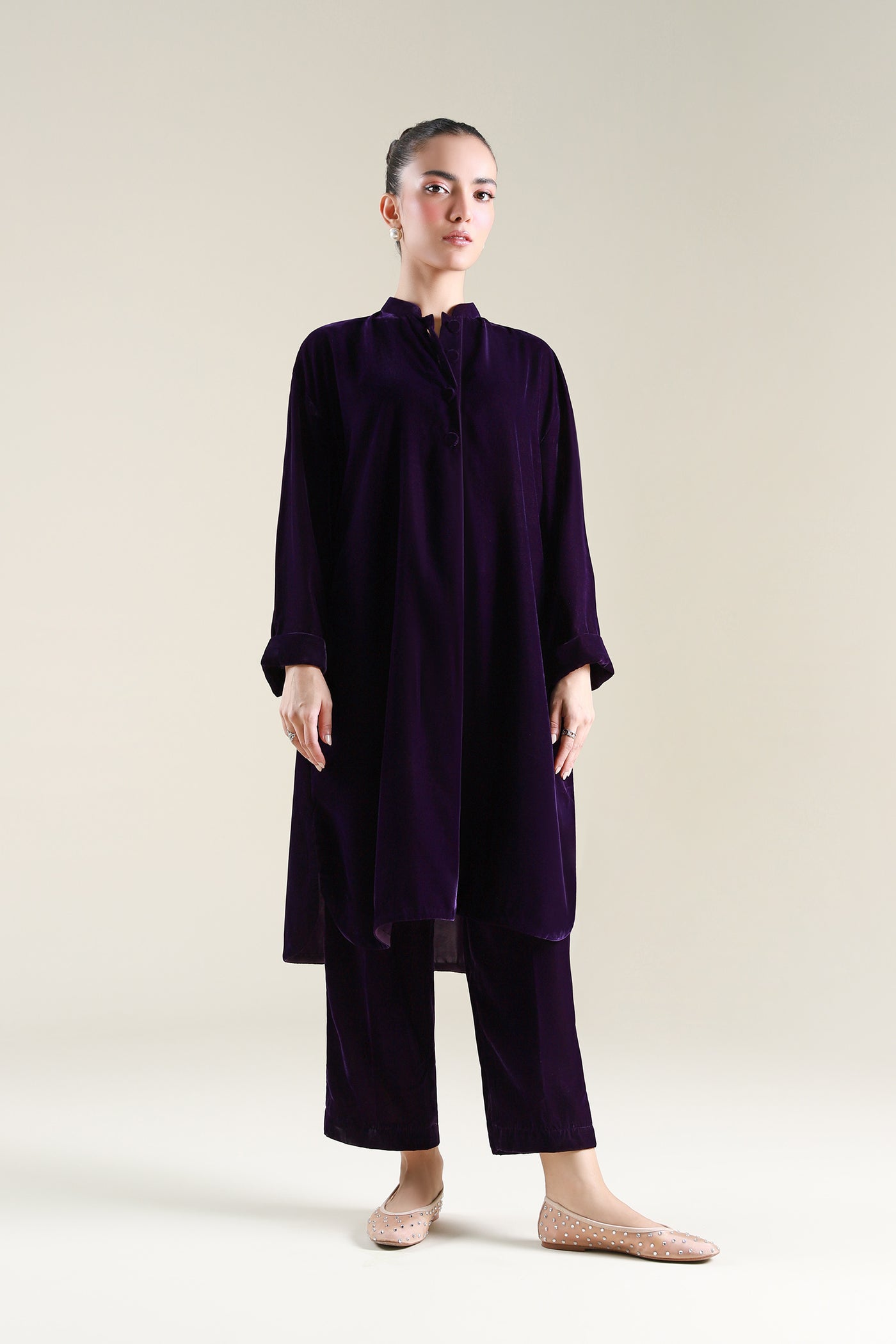 2 Pc Dyed Velvet Suit