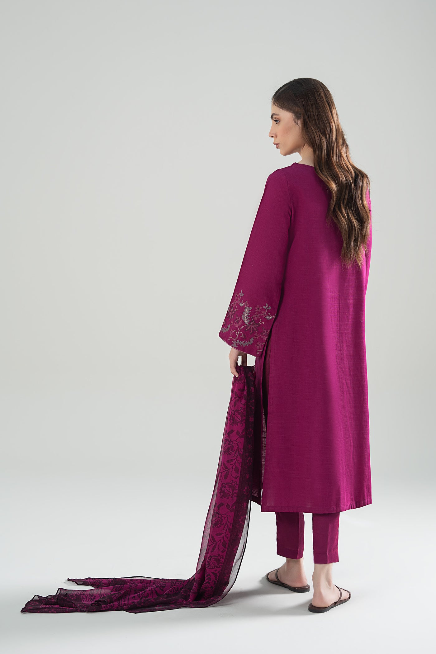 2 Pc Embroidered Khaddar Suit