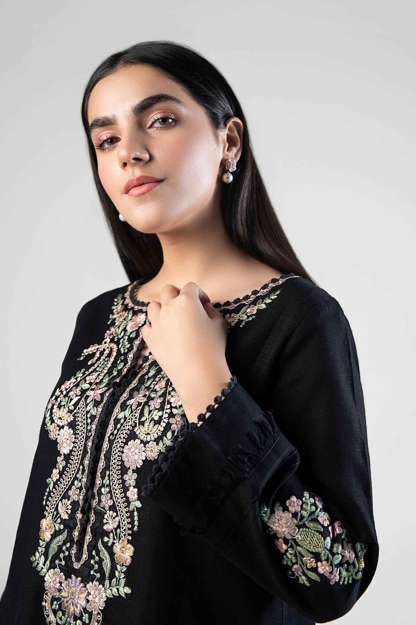 Embroidered Khaddar Shirt