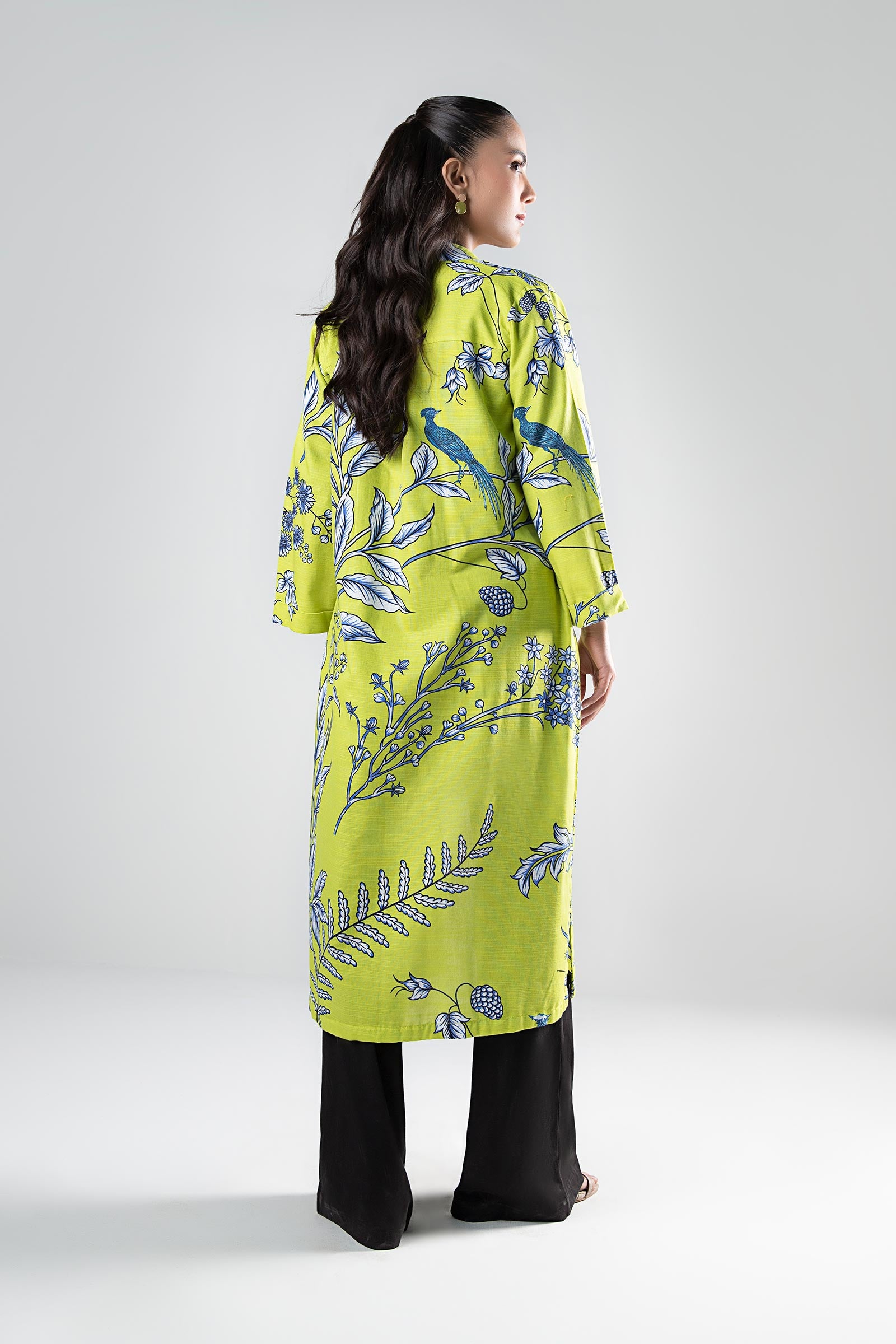 Printed Khaddar Kimono Jacket