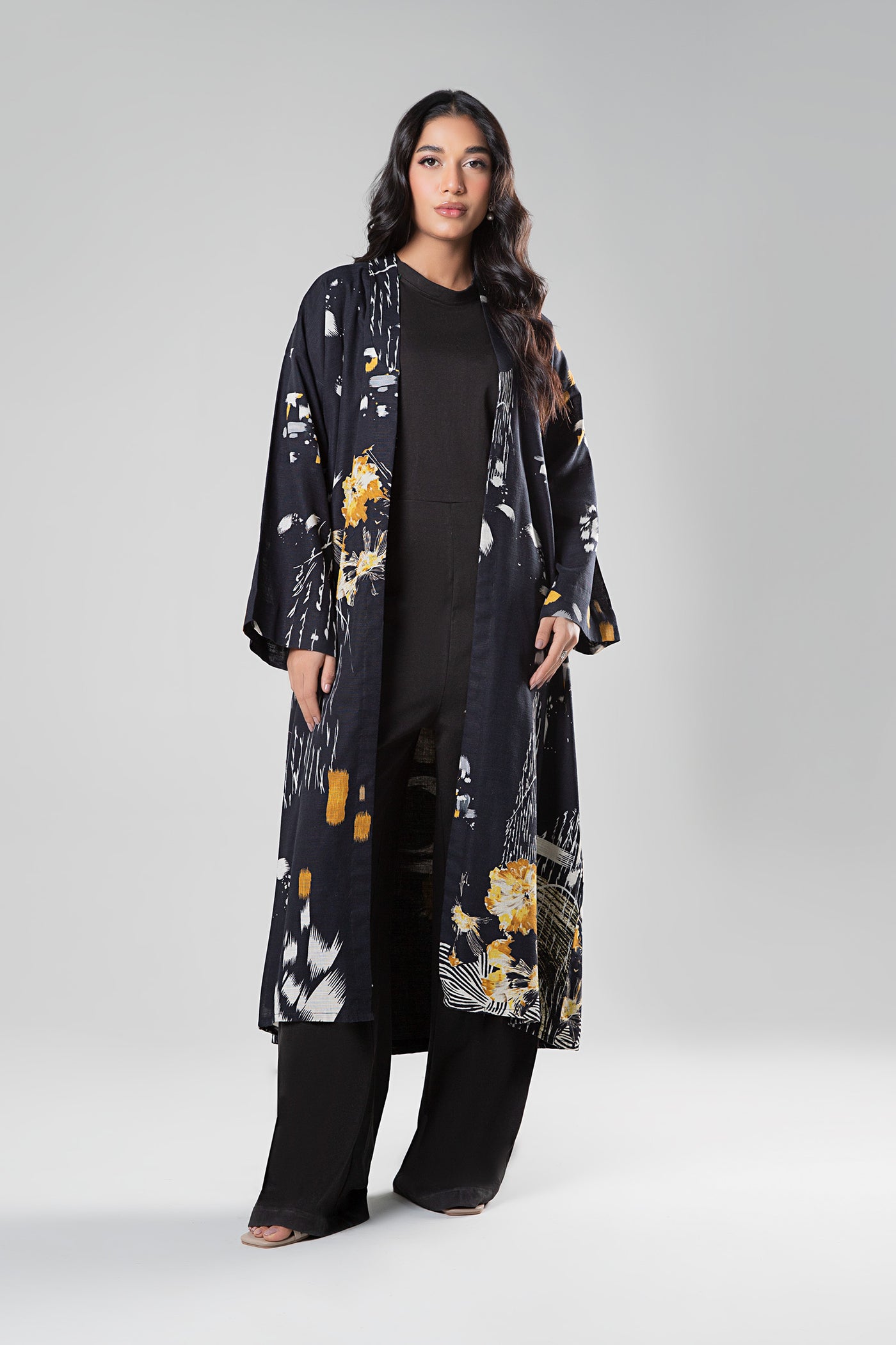 Printed Khaddar Kimono Jacket