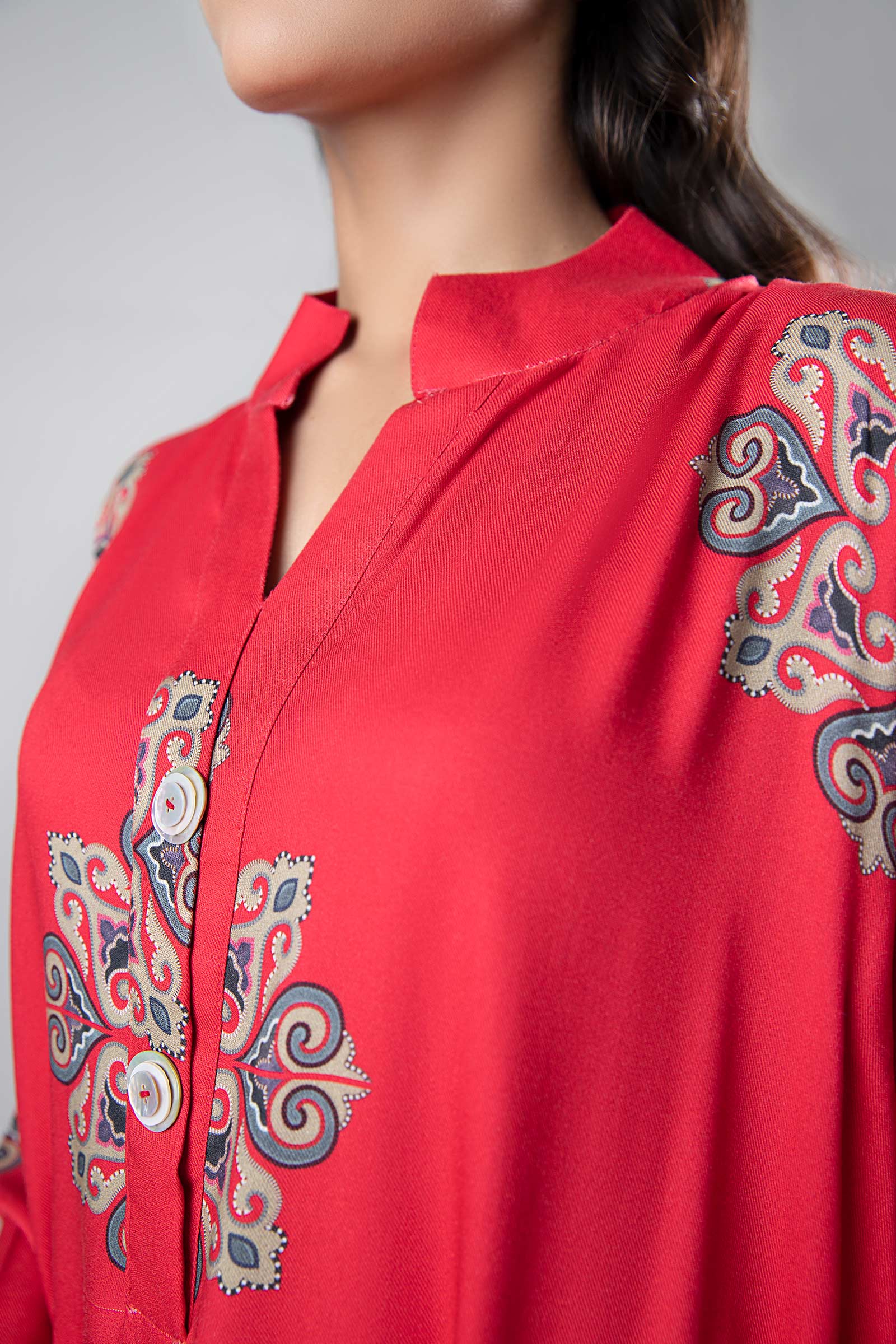 Printed Herringbone Shirt