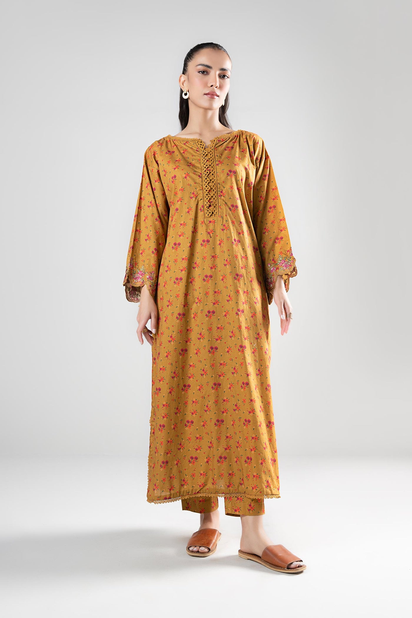 2 Pc Printed Cambric Suit