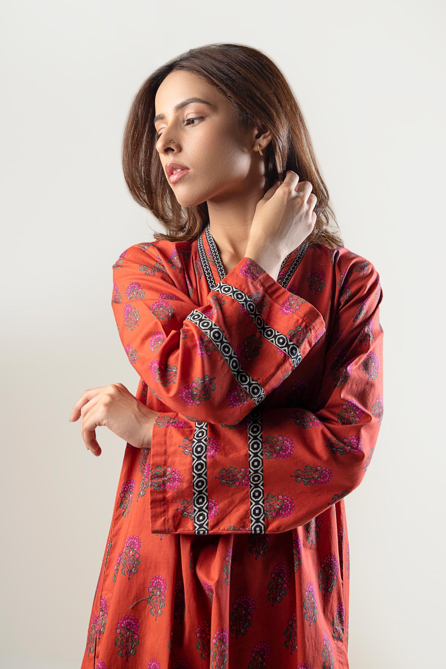 2 Pc Printed Cambric Suit