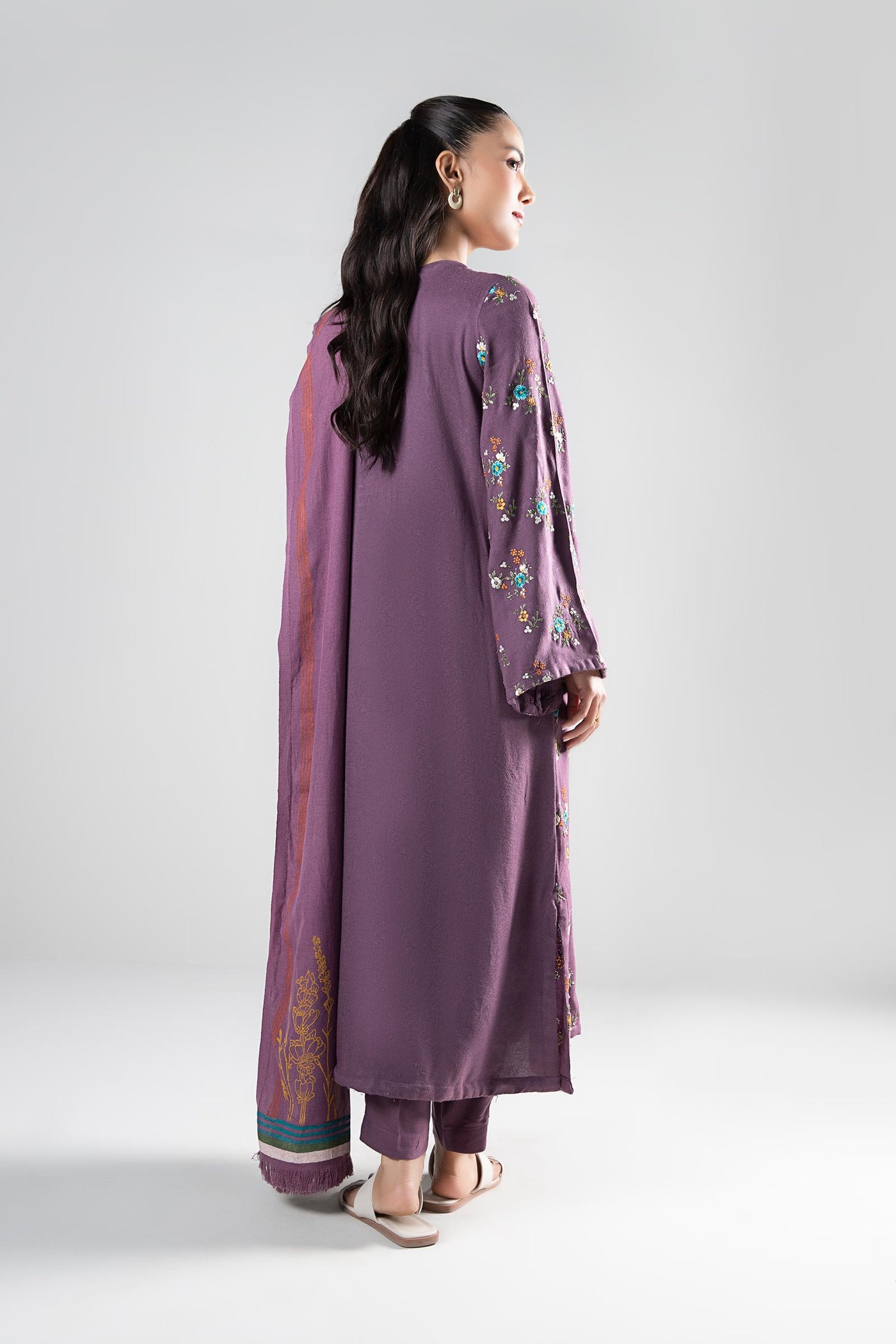 3 Pc Embroidered Wool Suit
