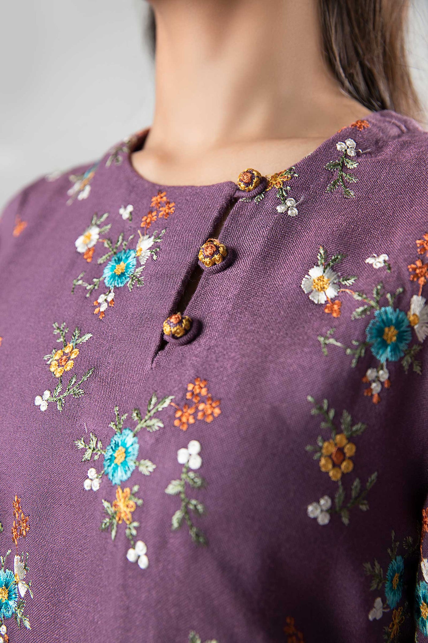 3 Pc Embroidered Wool Suit