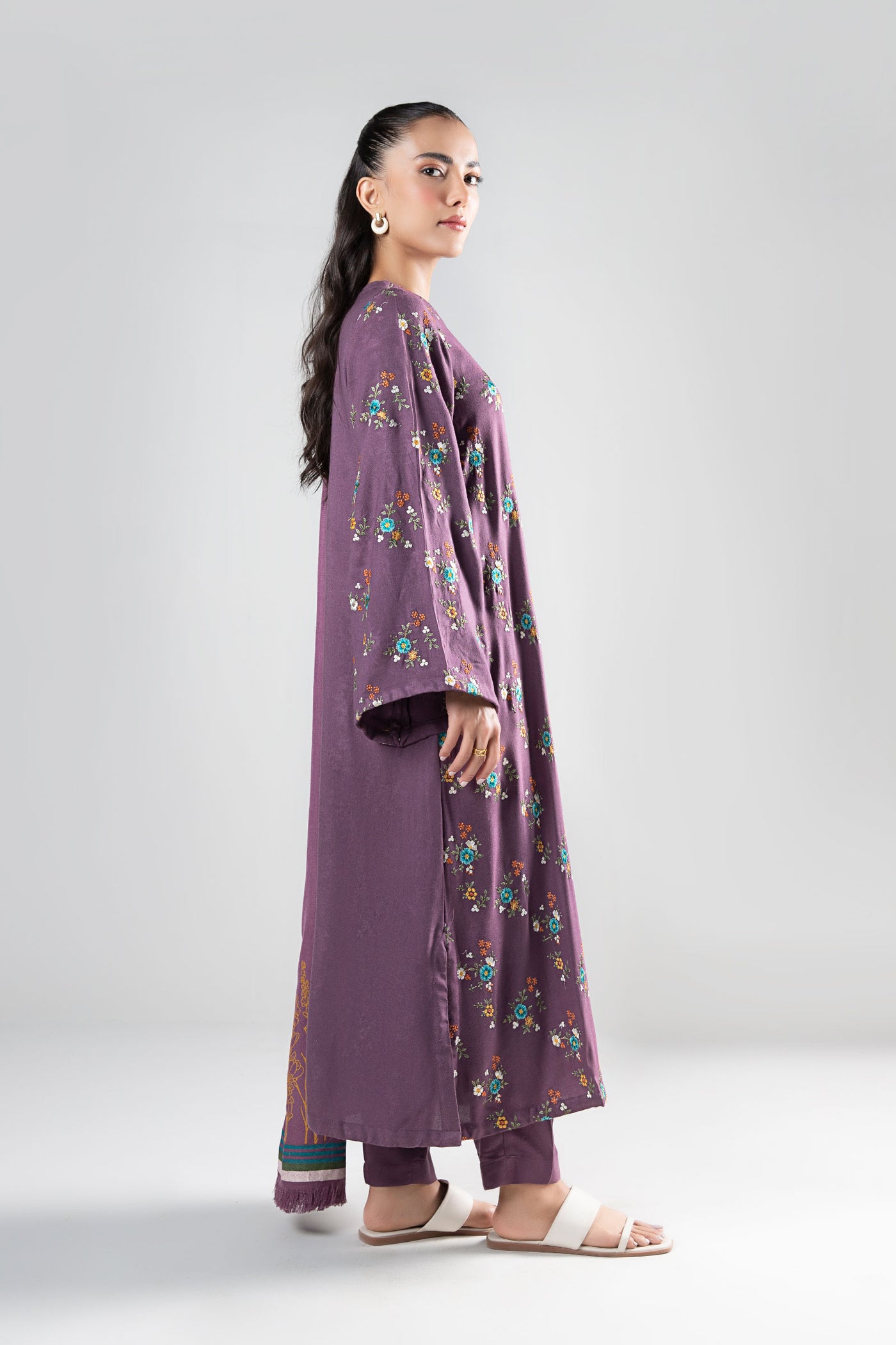 3 Pc Embroidered Wool Suit