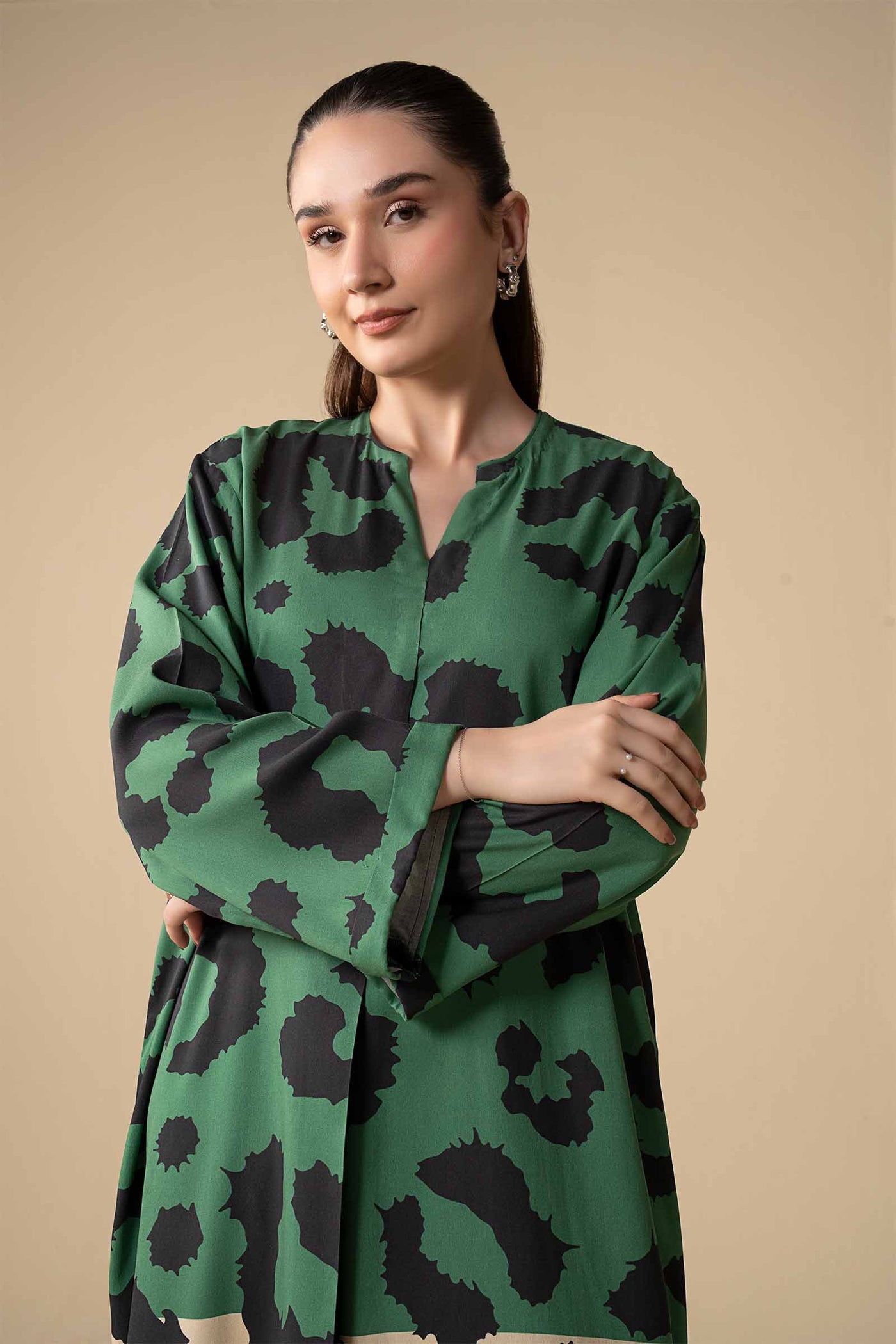 2 Pc Printed Twill Suit