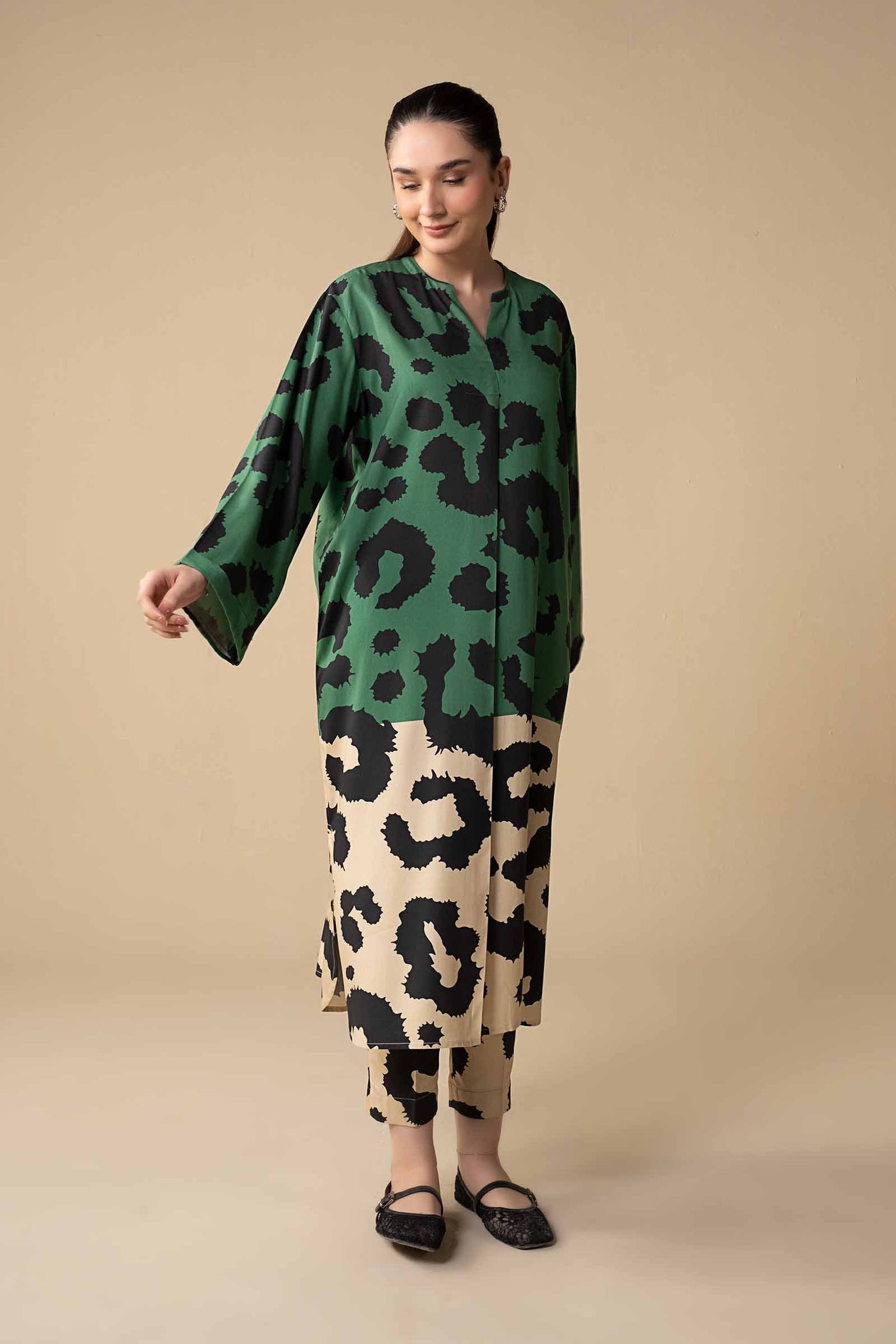 2 Pc Printed Twill Suit