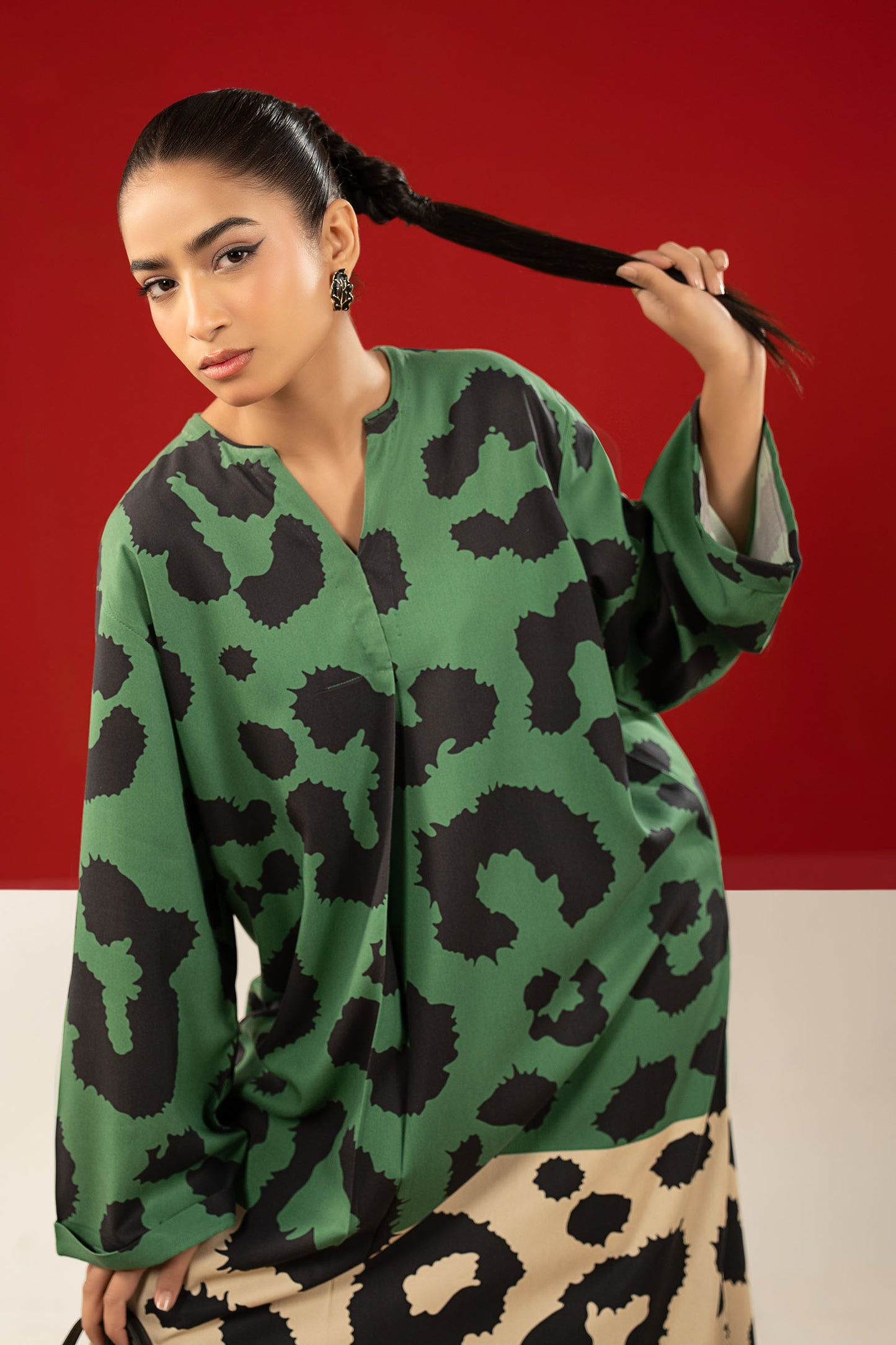 2 Pc Printed Twill Suit