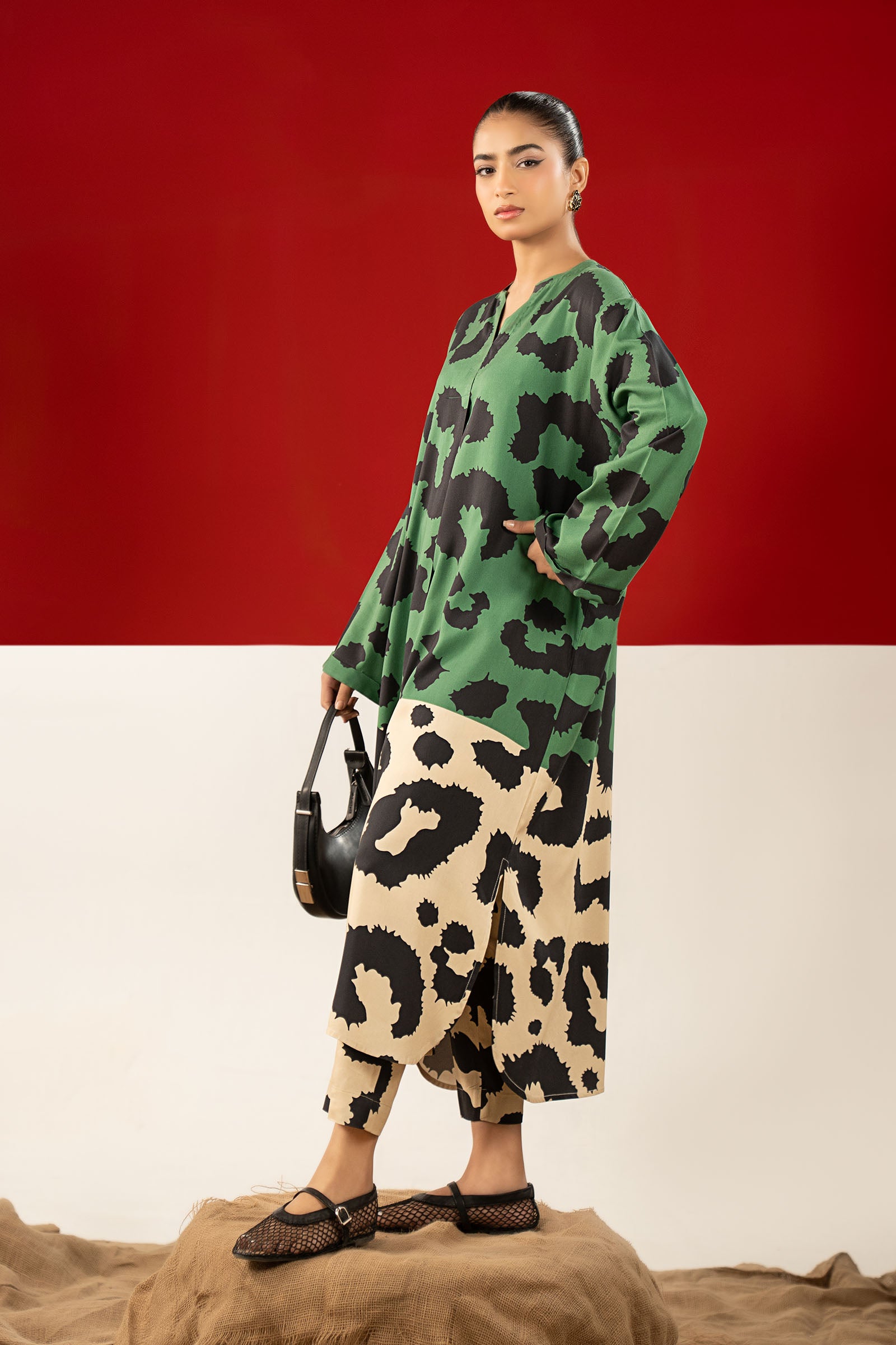 2 Pc Printed Twill Suit