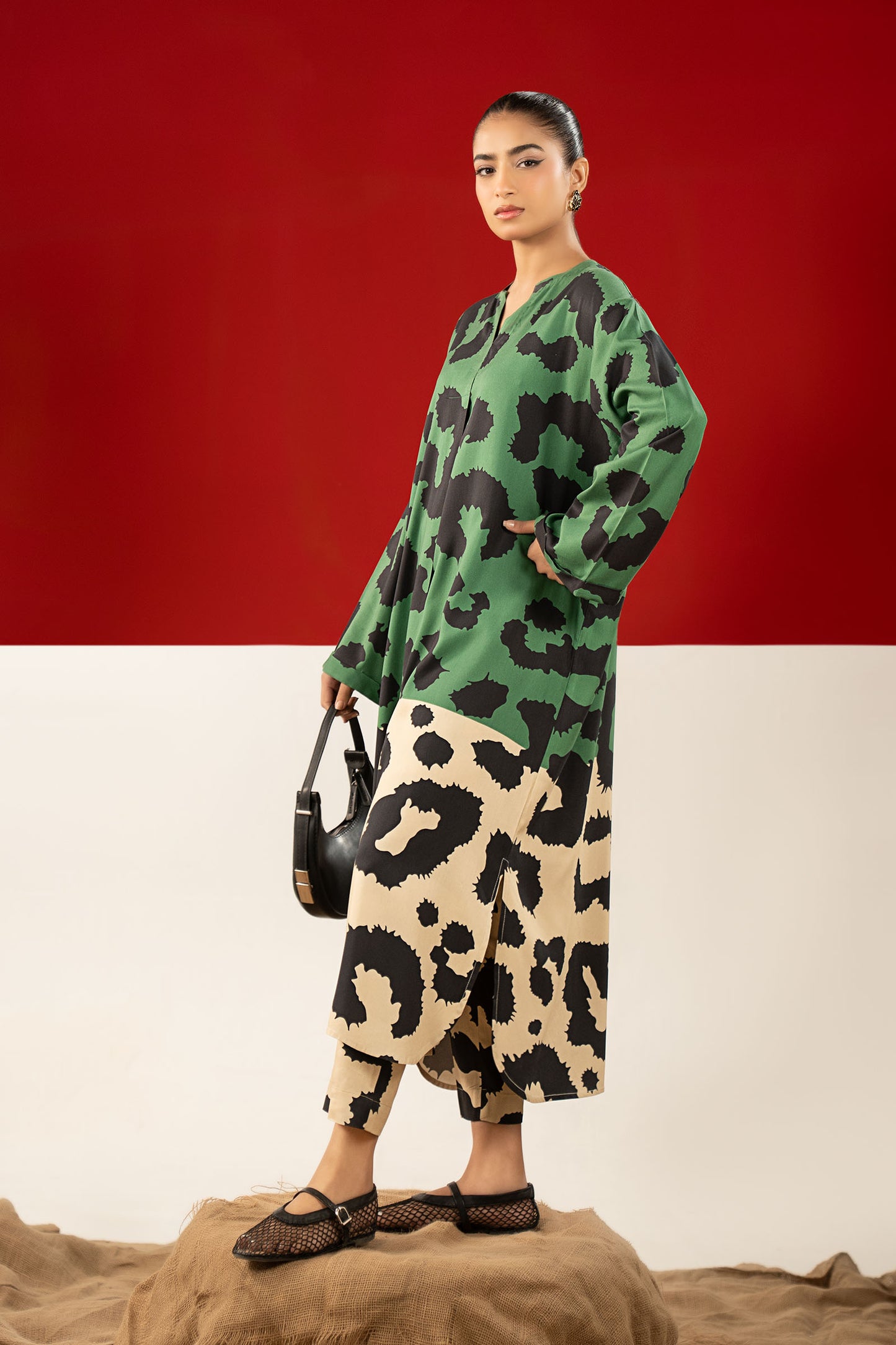 2 Pc Printed Twill Suit