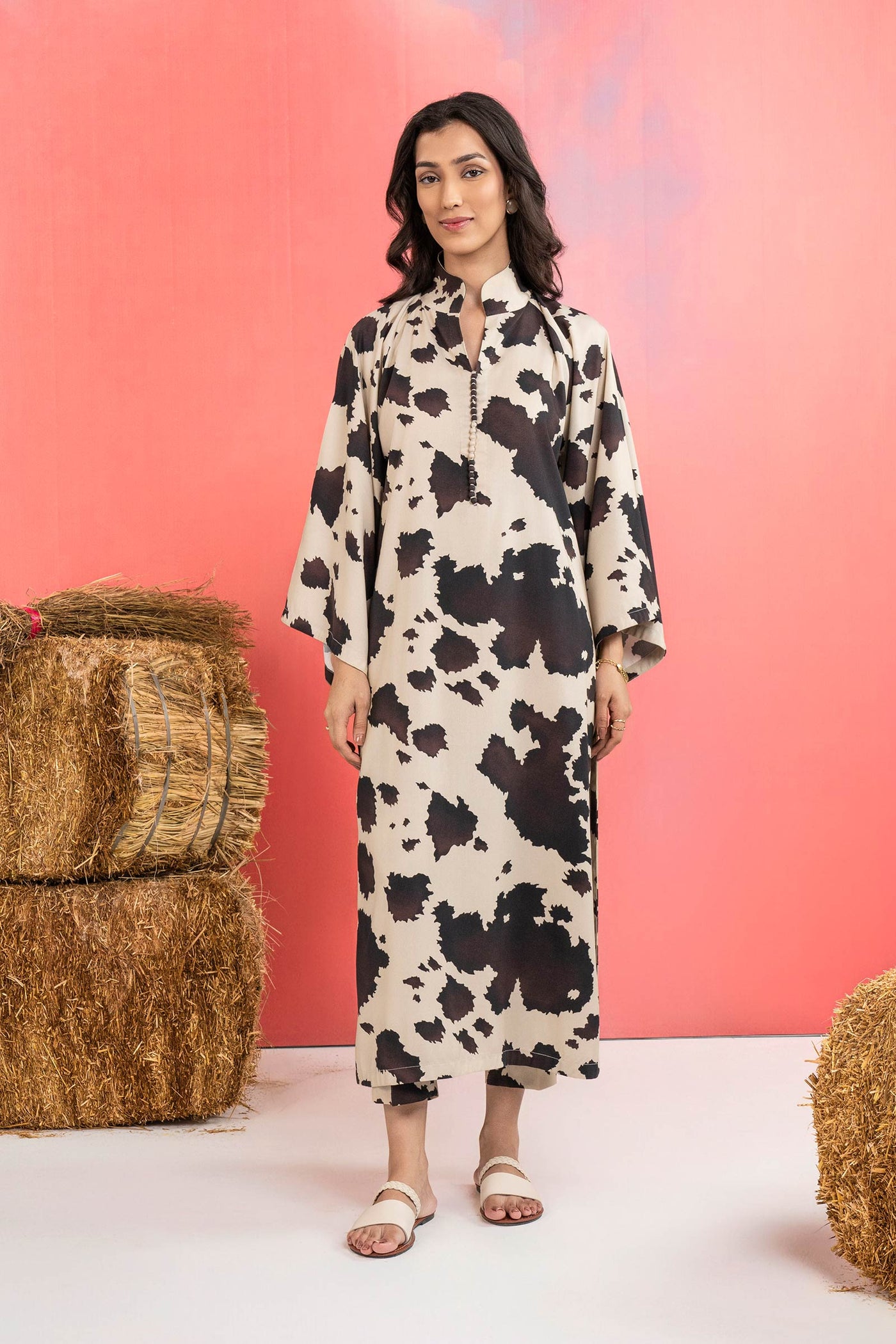 2 Pc Printed Twill Suit