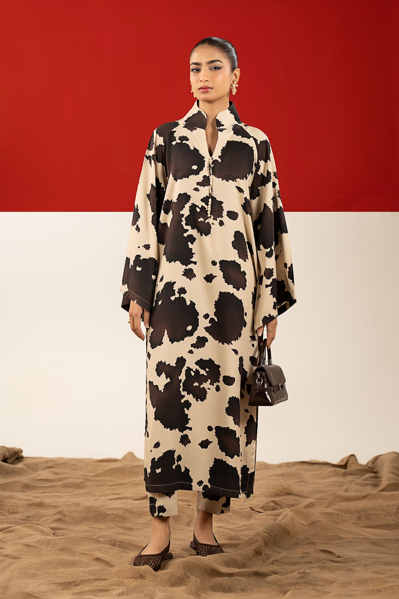 2 Pc Printed Twill Suit