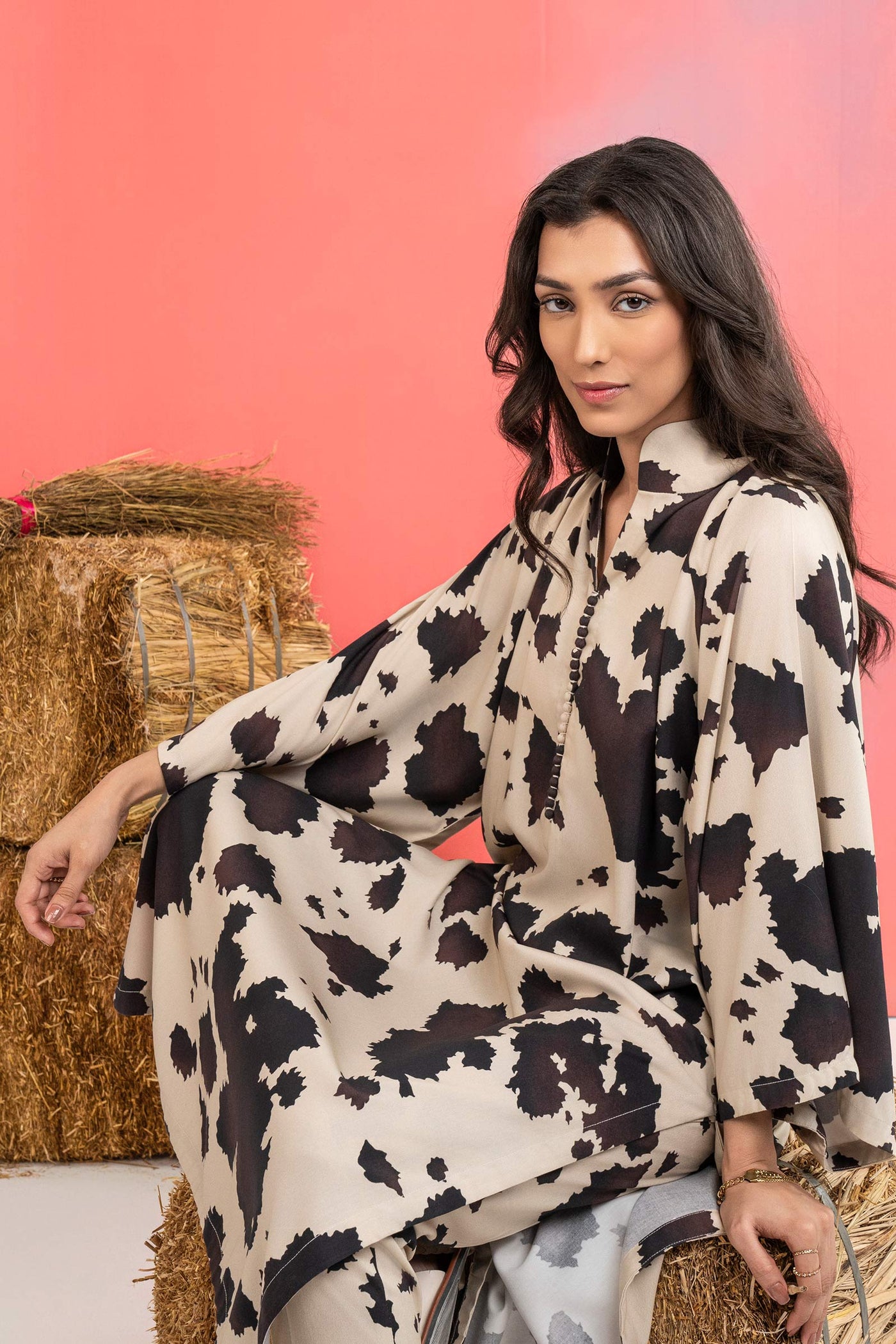 2 Pc Printed Twill Suit