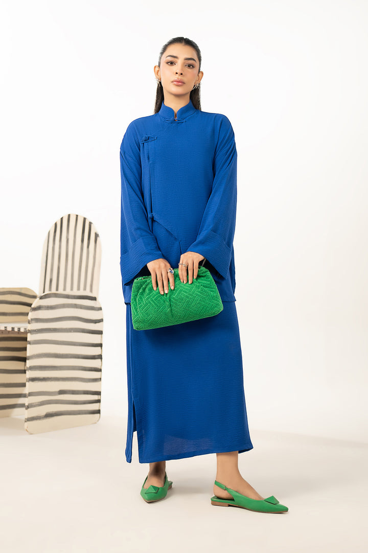 2 Pc Dyed Poly Viscose Suit All Products MBST148-ESM-BLU