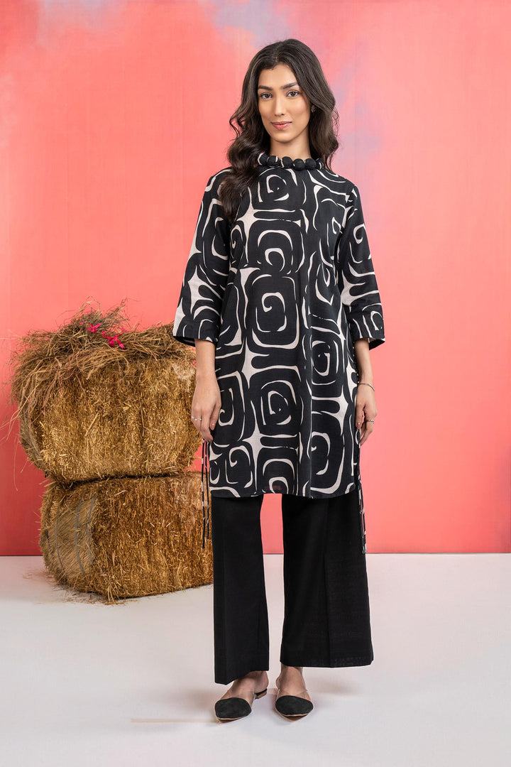 2 Pc Printed Slub Khaddar Suit All Products MBST187-ESM-BLK