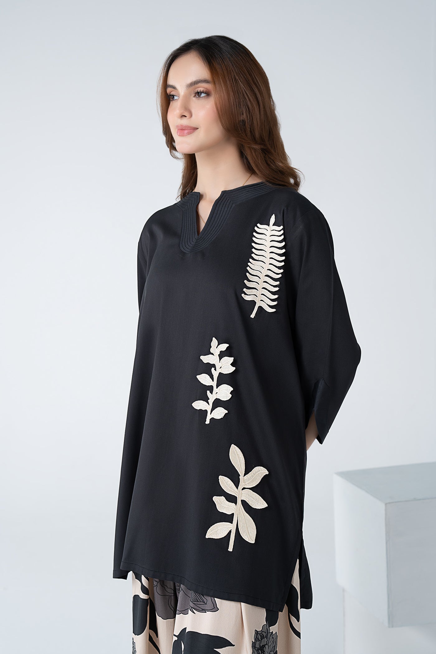 2 Pc Embroidered Twill Suit