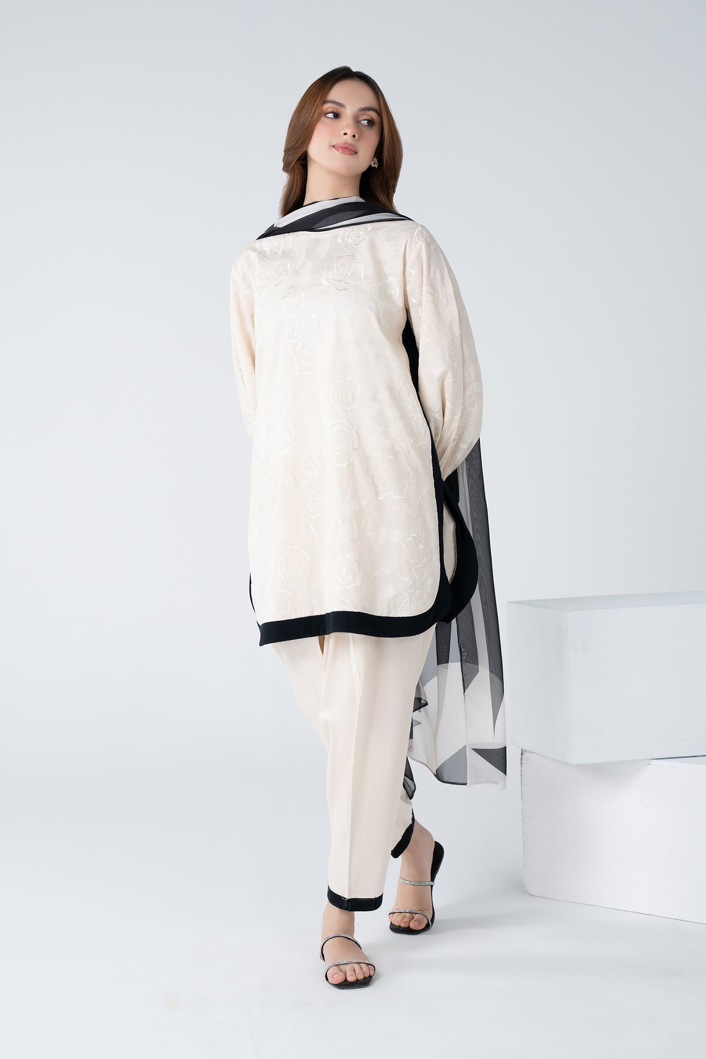 3 Pc Printed Cambric Suit