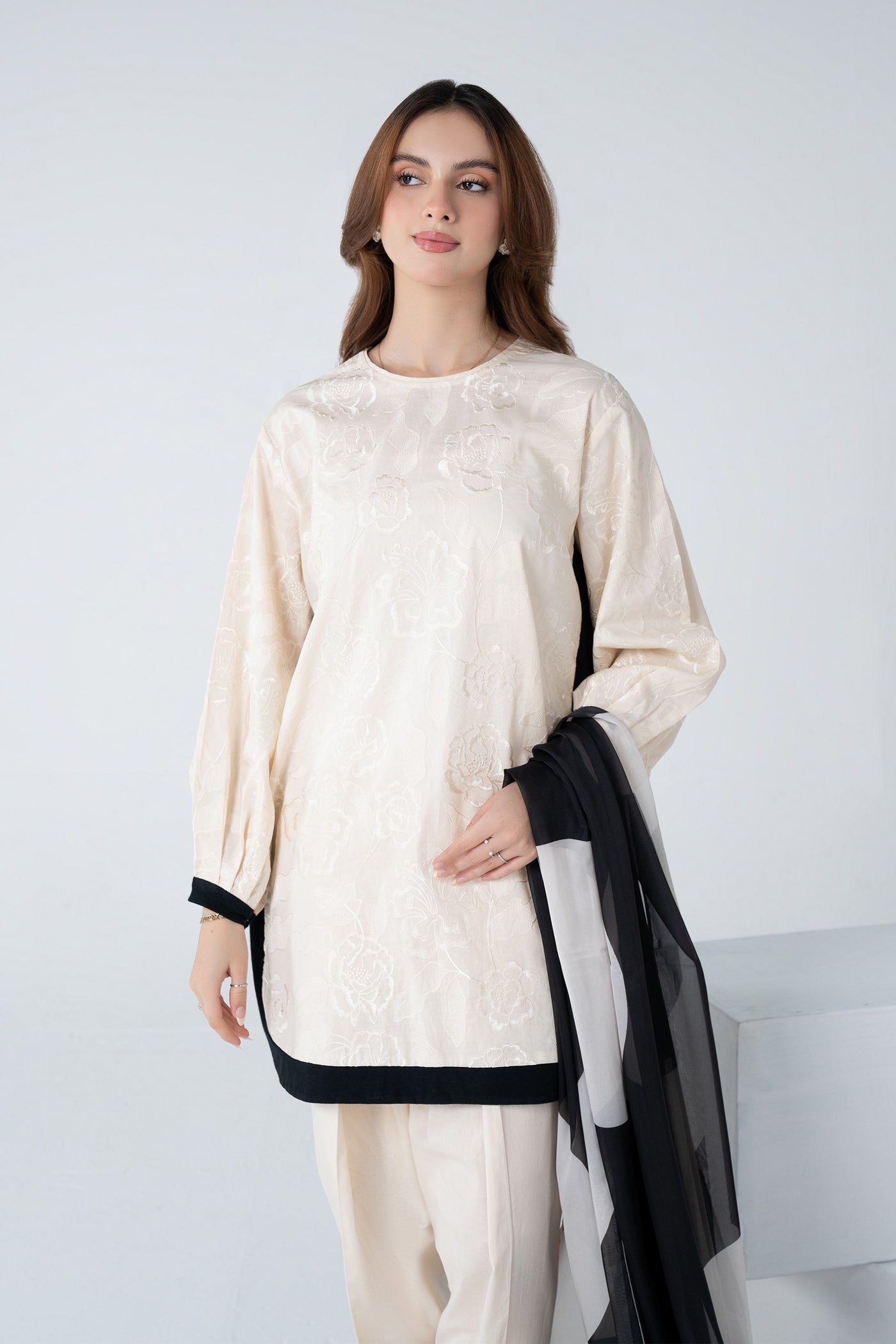 3 Pc Printed Cambric Suit