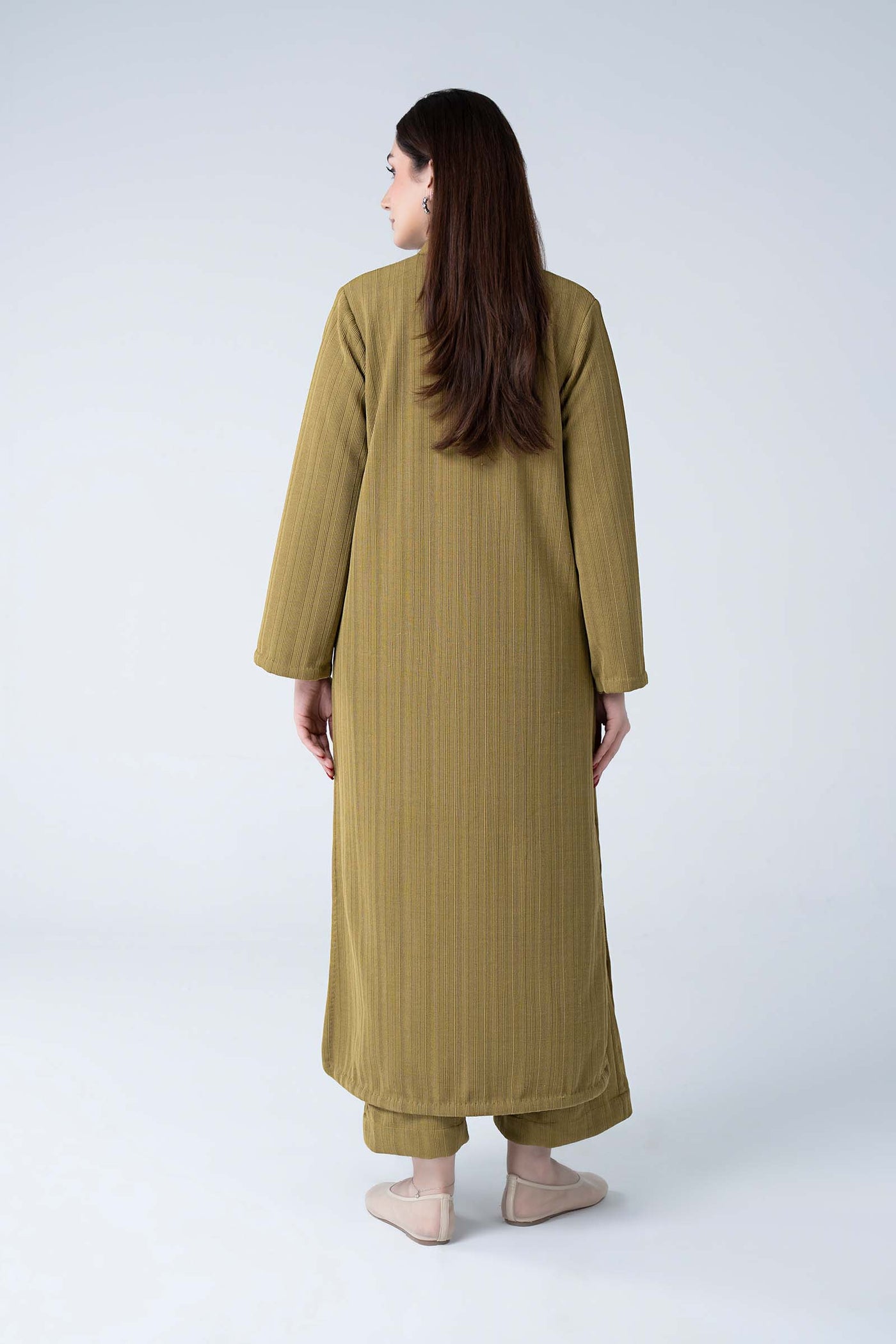 2 Pc Dyed Striped Knitted Suit