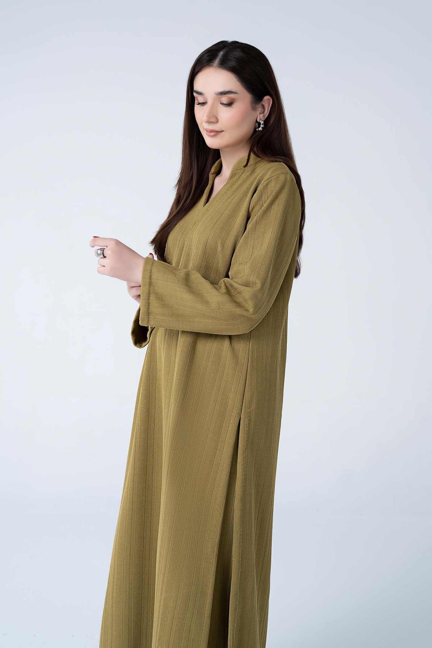 2 Pc Dyed Striped Knitted Suit