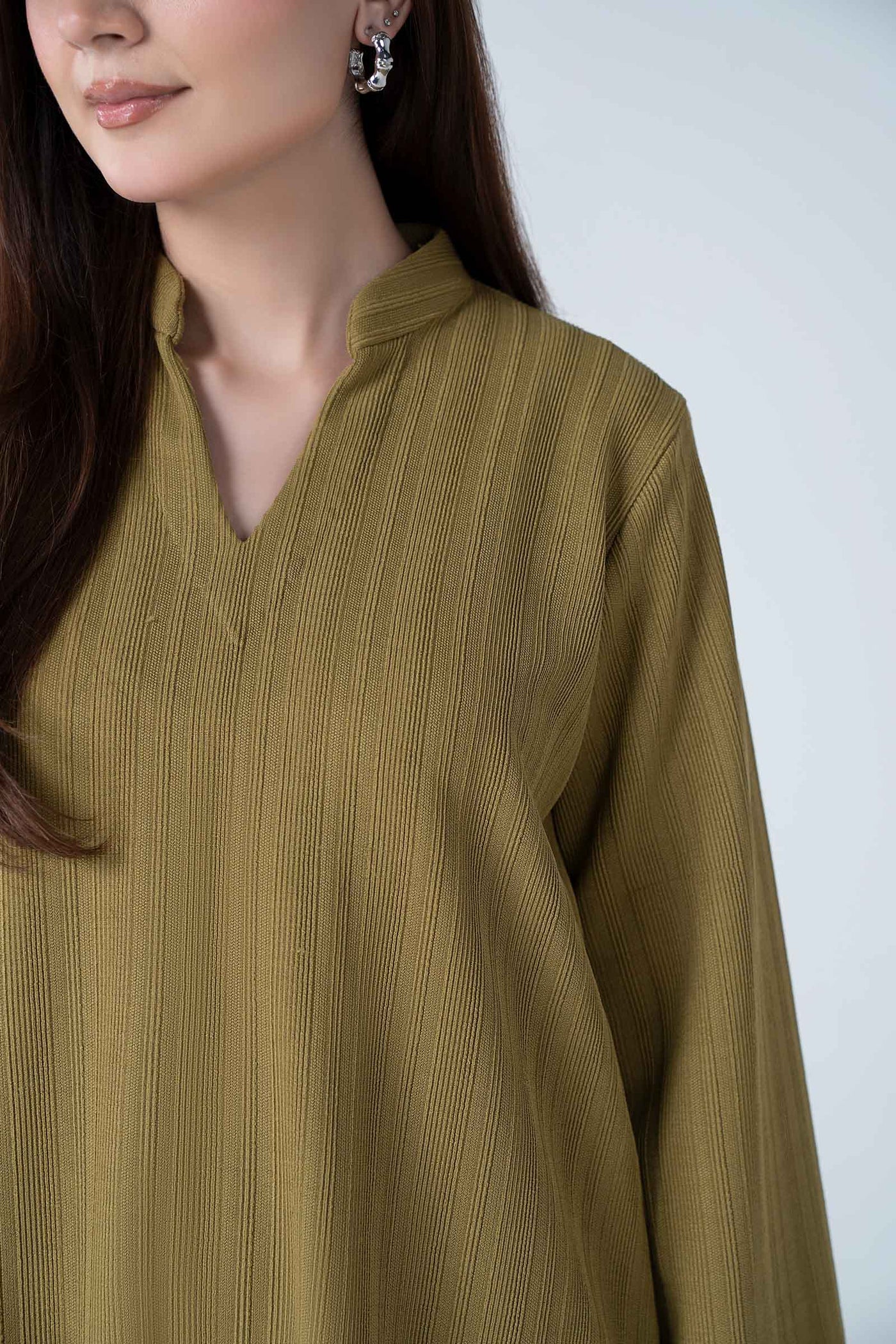 2 Pc Dyed Striped Knitted Suit