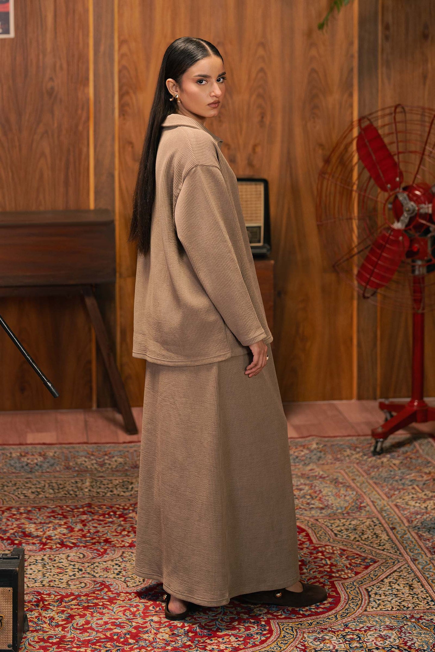 Ribbed Maxi Skirt Set