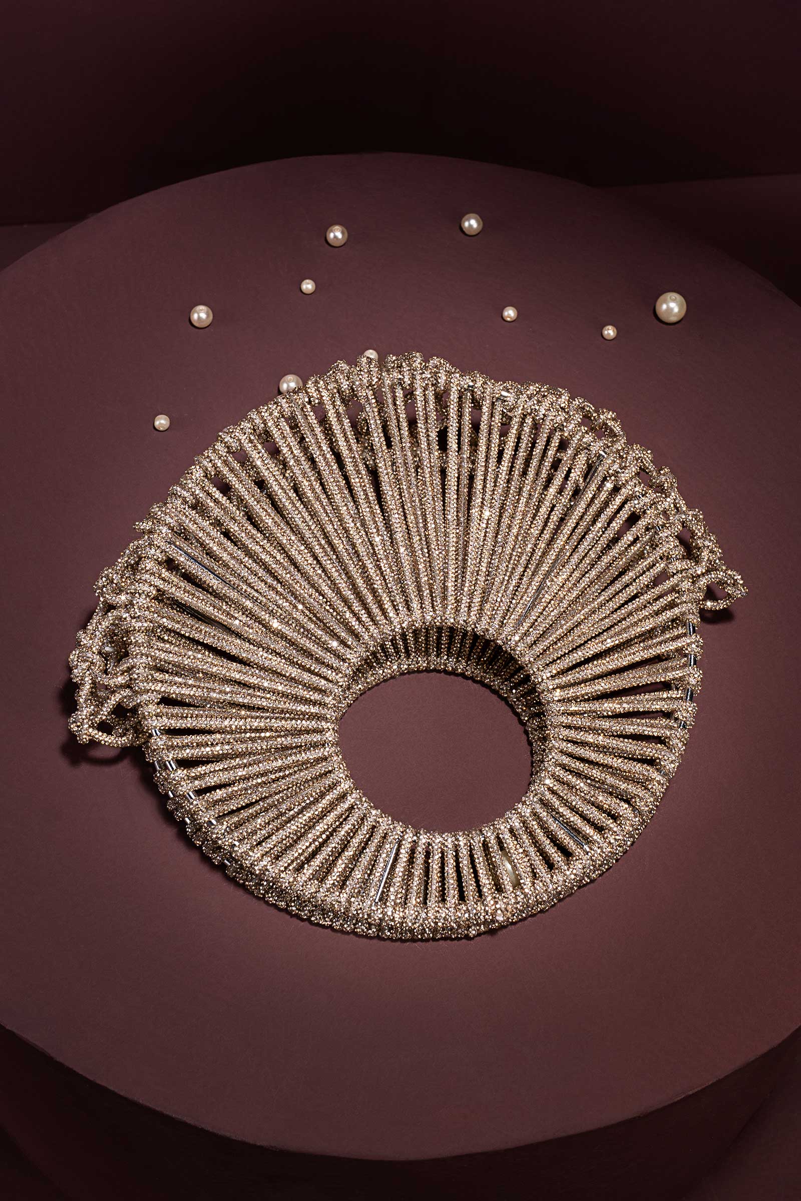 Crystal Crescent Clutch