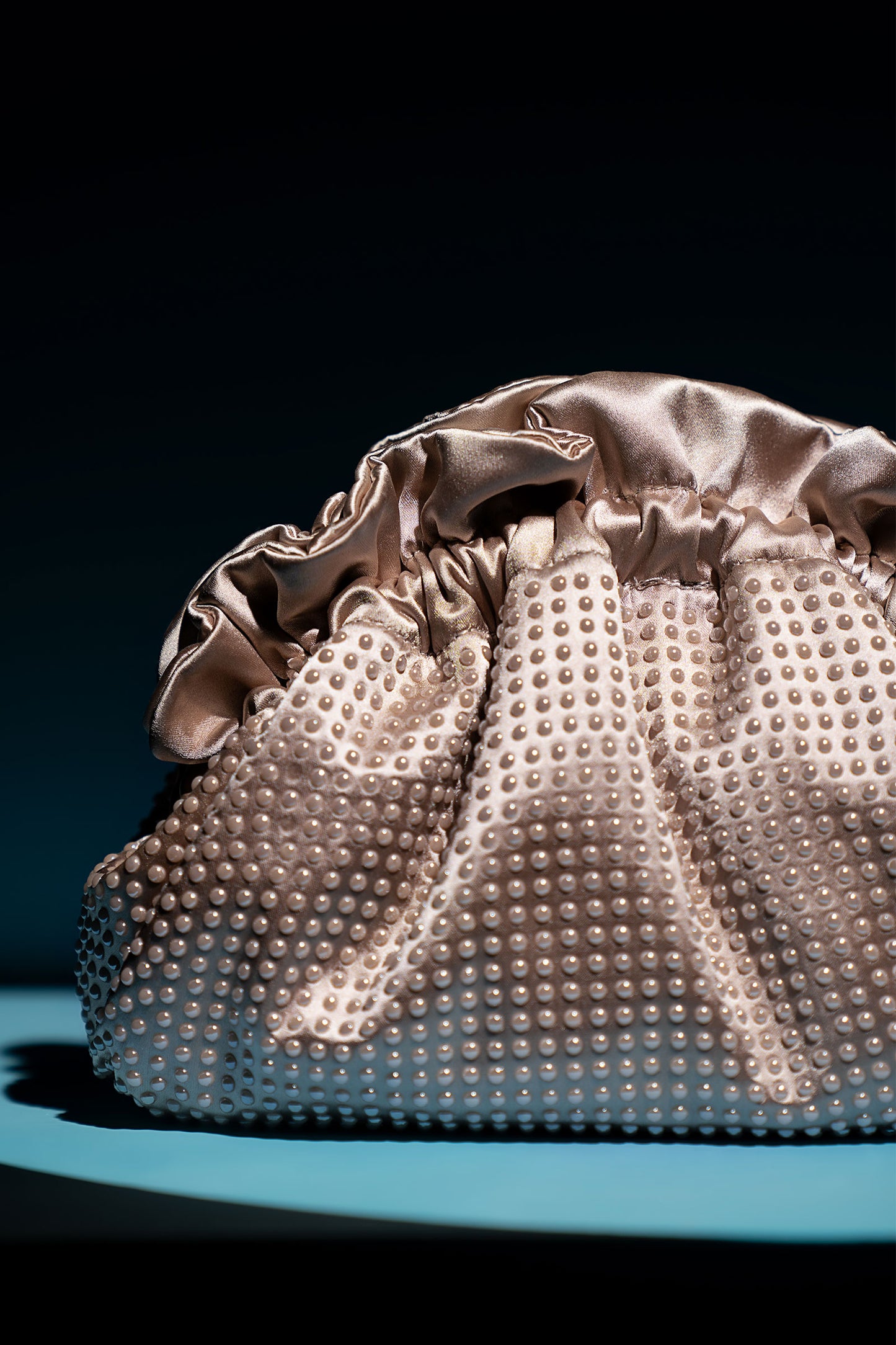 Ruched Pearl Clutch