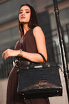 Belted Croc Tote