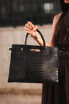 Belted Croc Tote