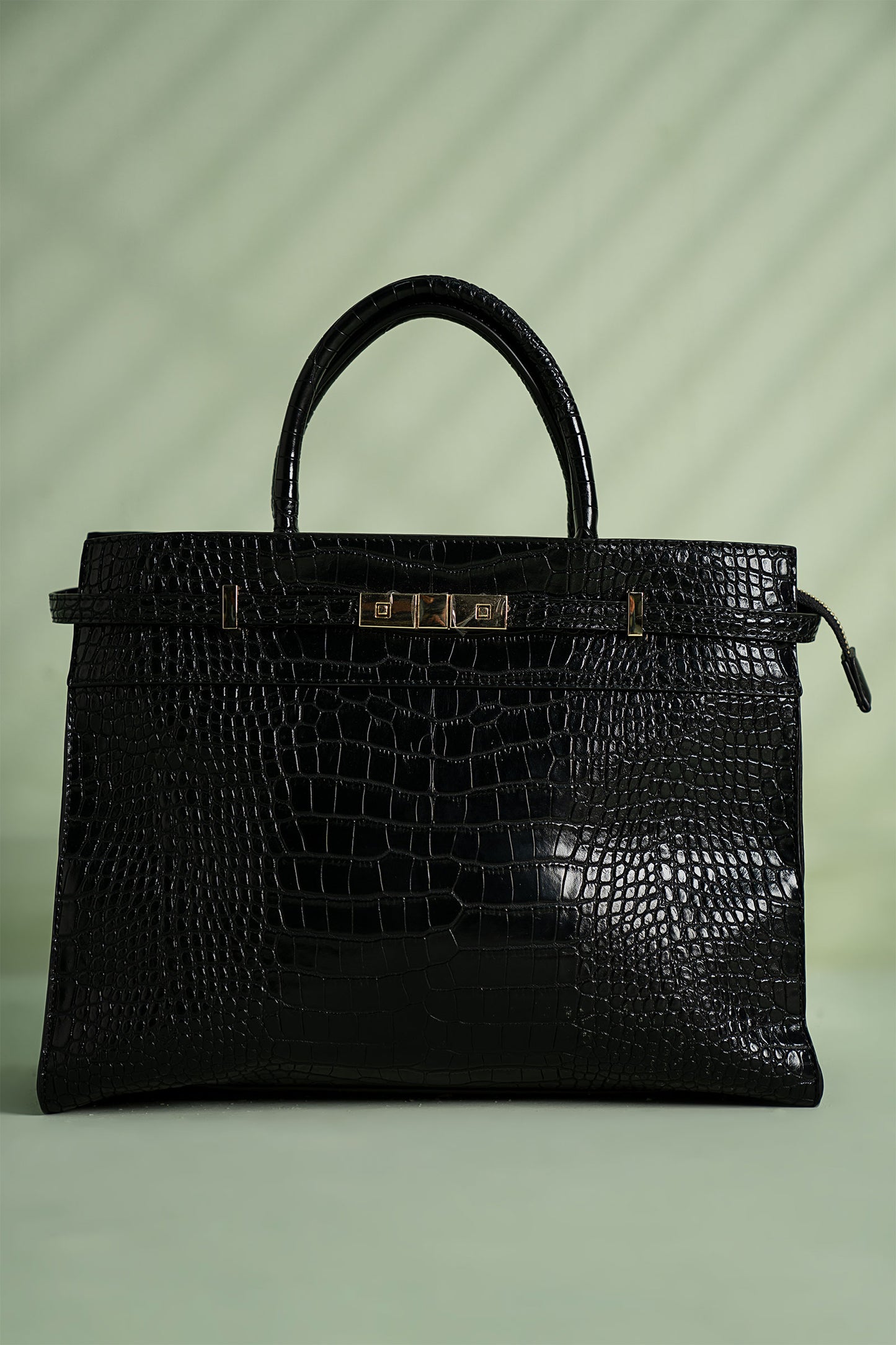 Belted Croc Tote