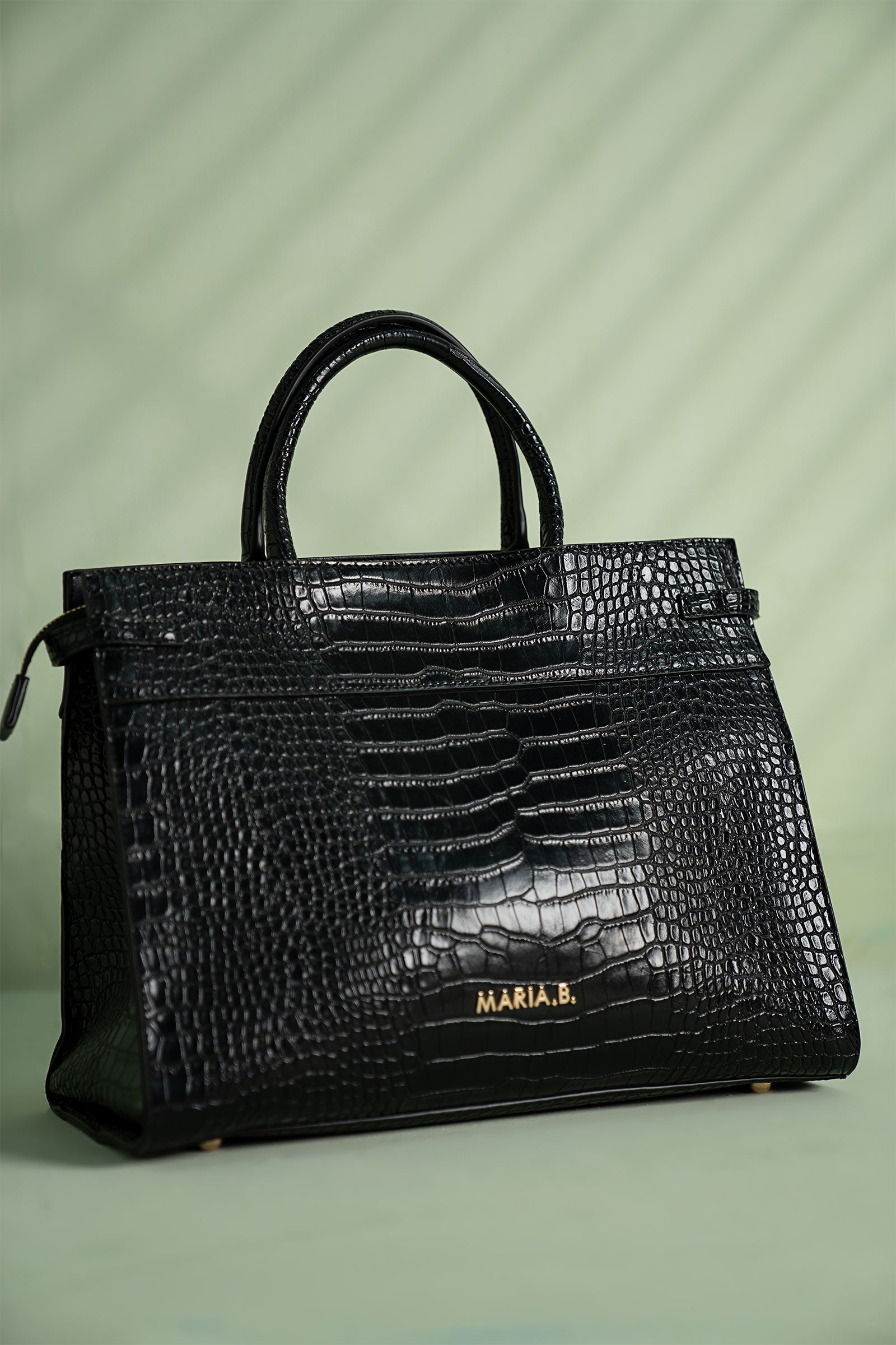 Belted Croc Tote