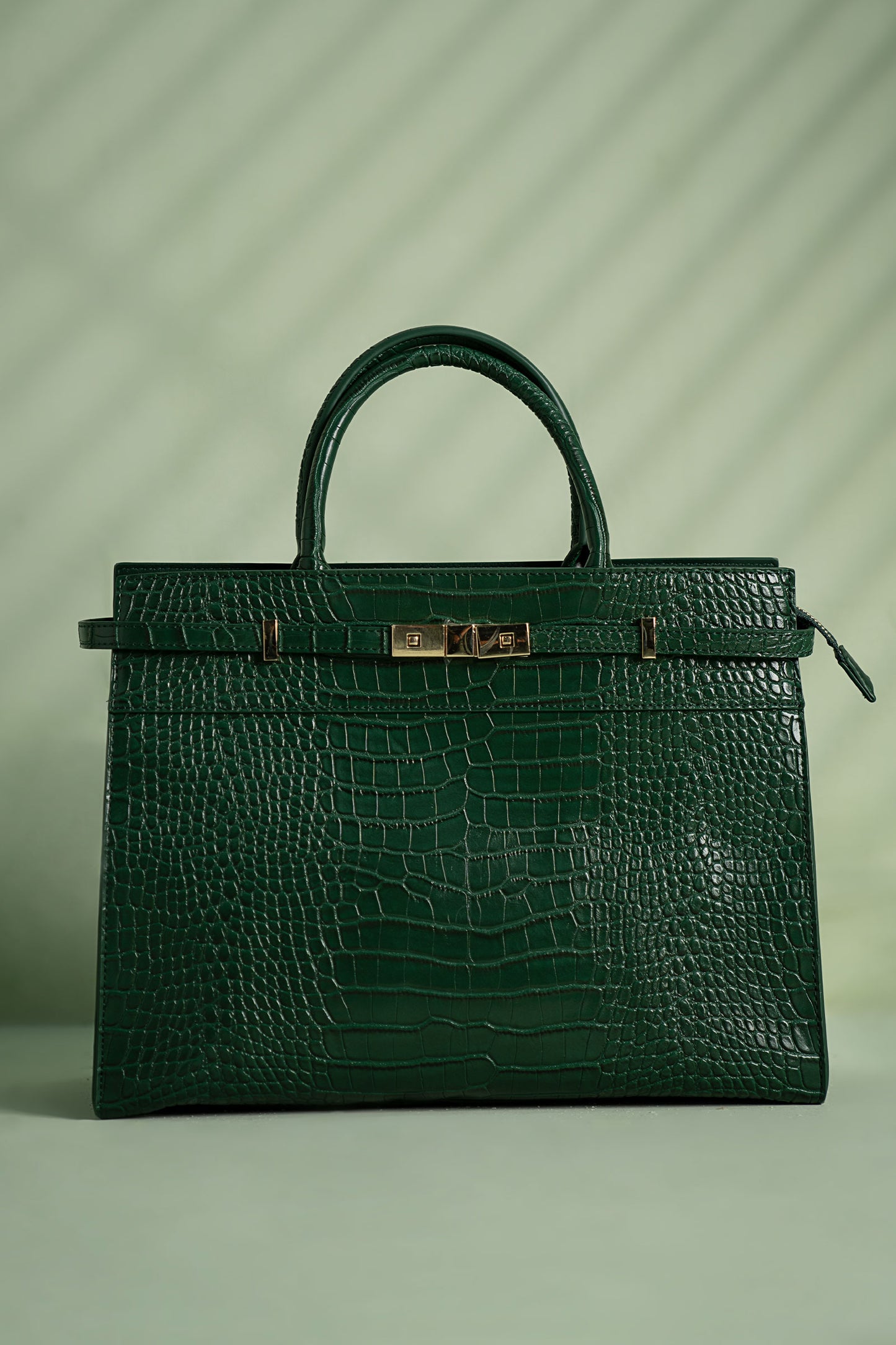 Belted Croc Tote