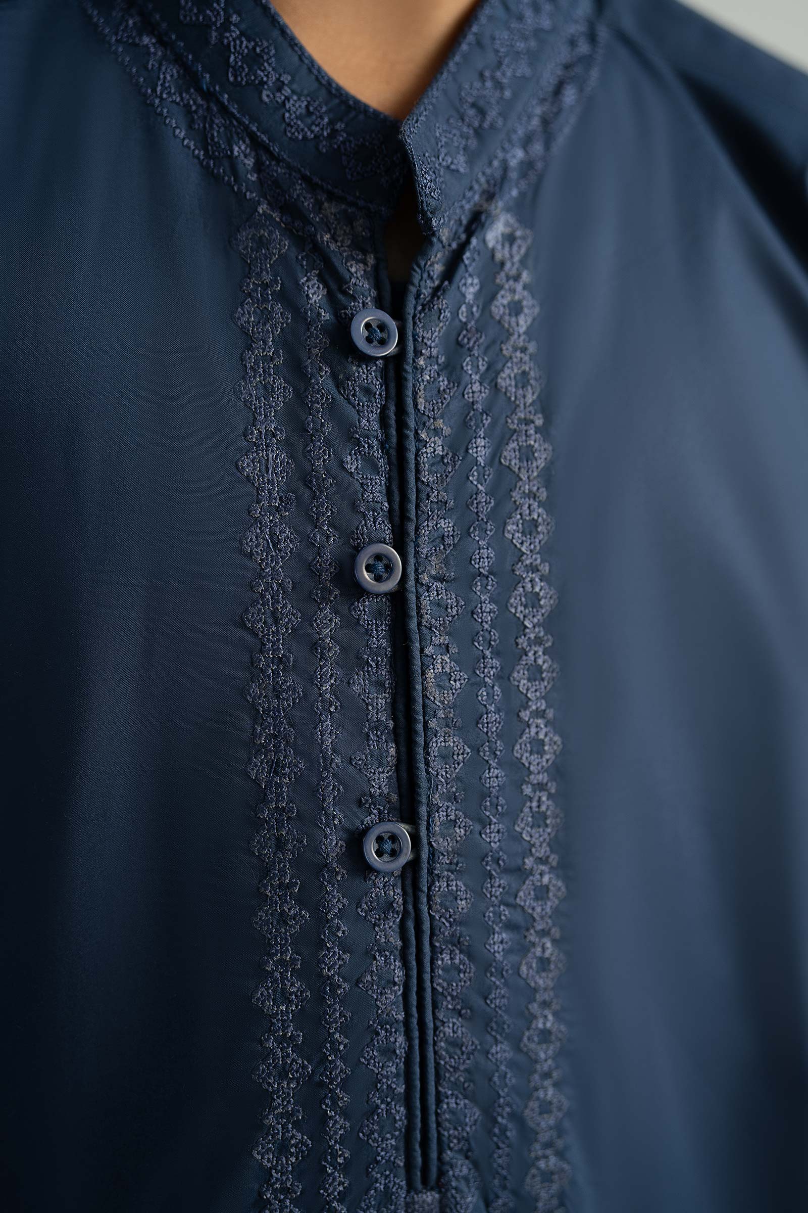 2 Piece Embroidered Cotton Suit