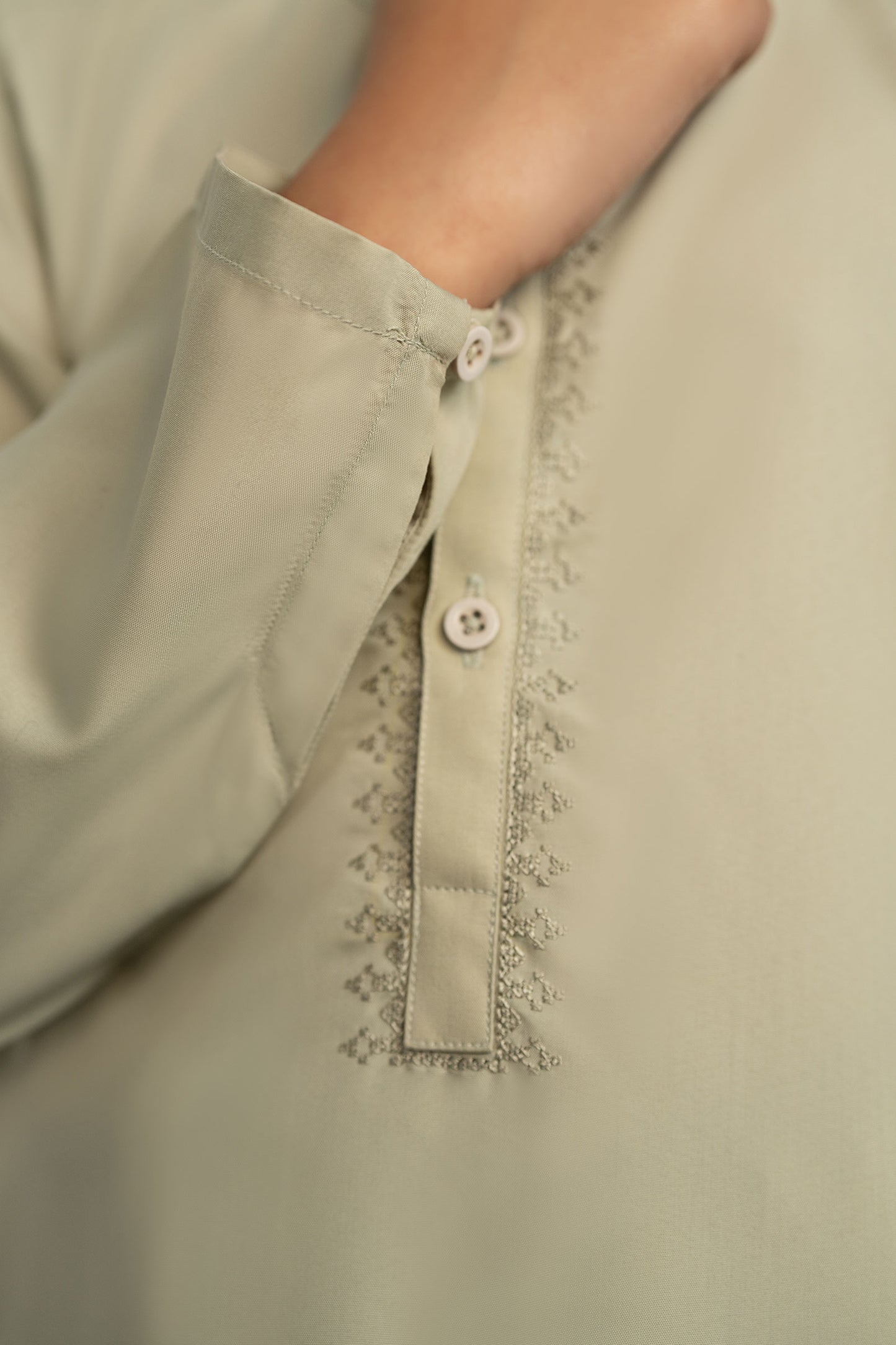 2 Piece Embroidered Blended Suit