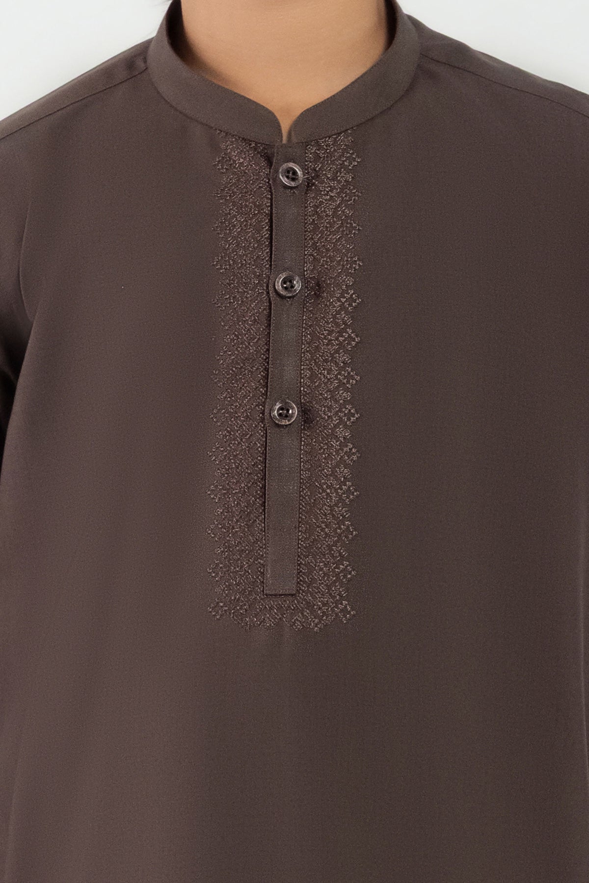 2 Piece Embroidered Blended Suit