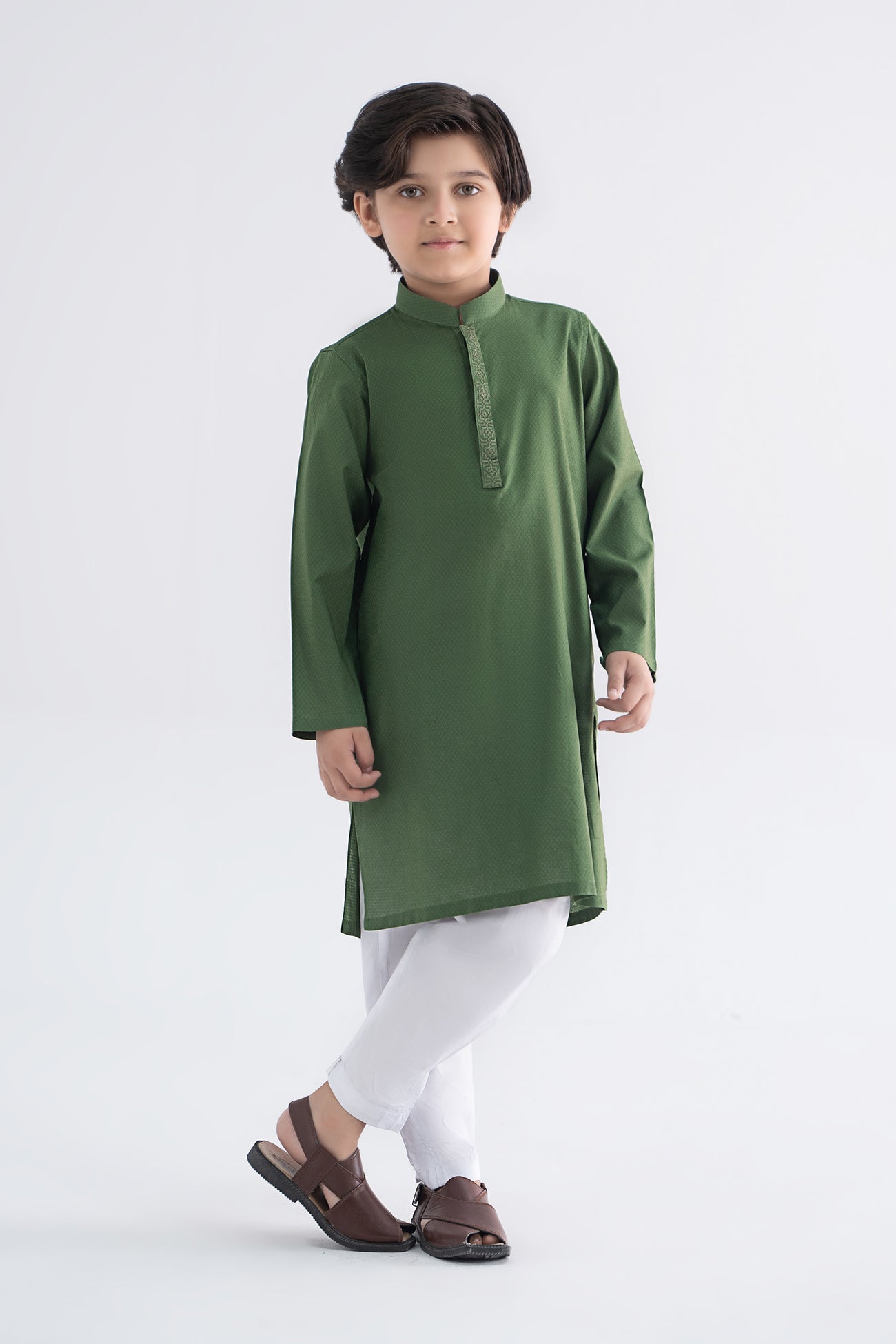 Embroidered Jacquard Kurta